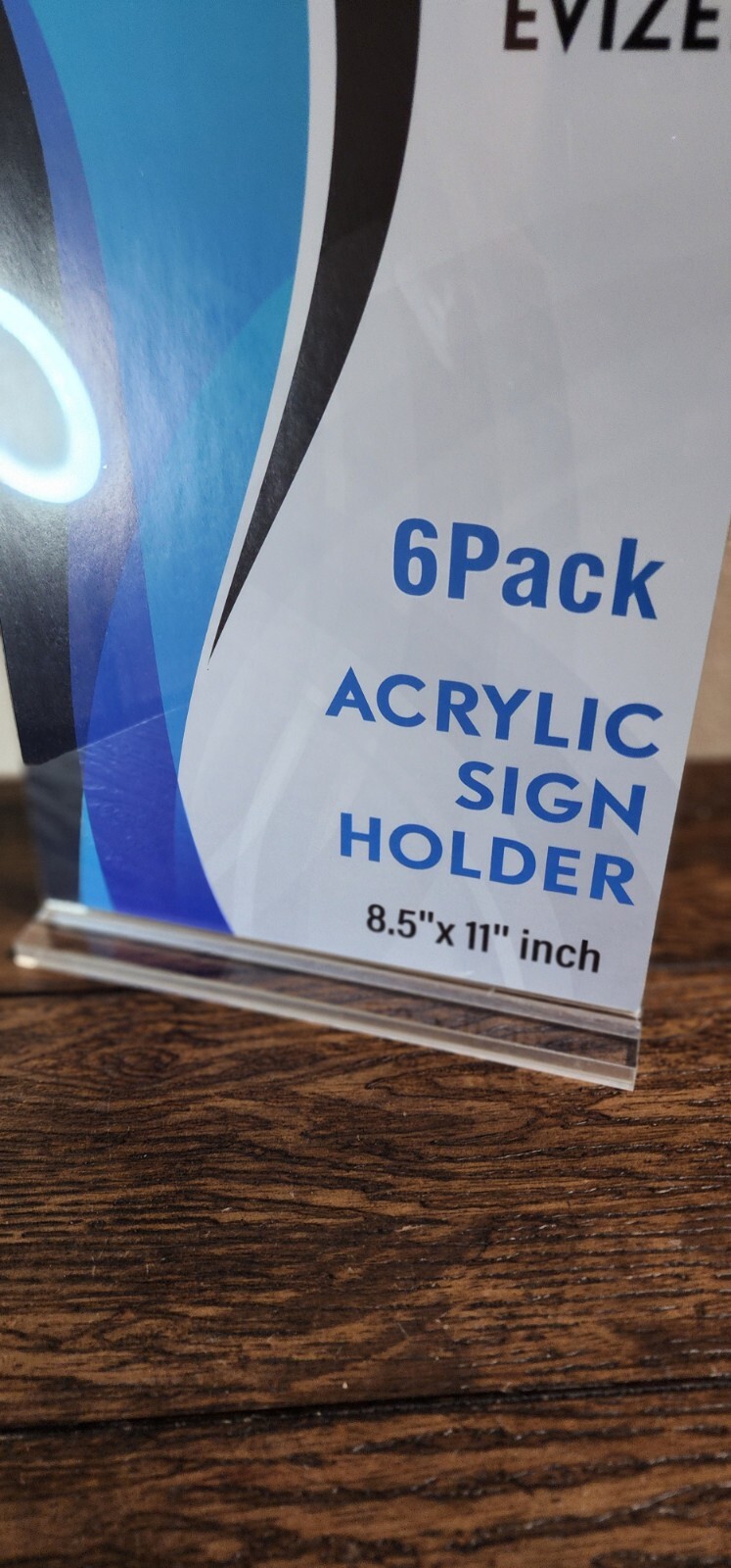 6 Pack Acrylic Sign Holder 8.5 x 11, Sign Holder Clear Vertical Menu