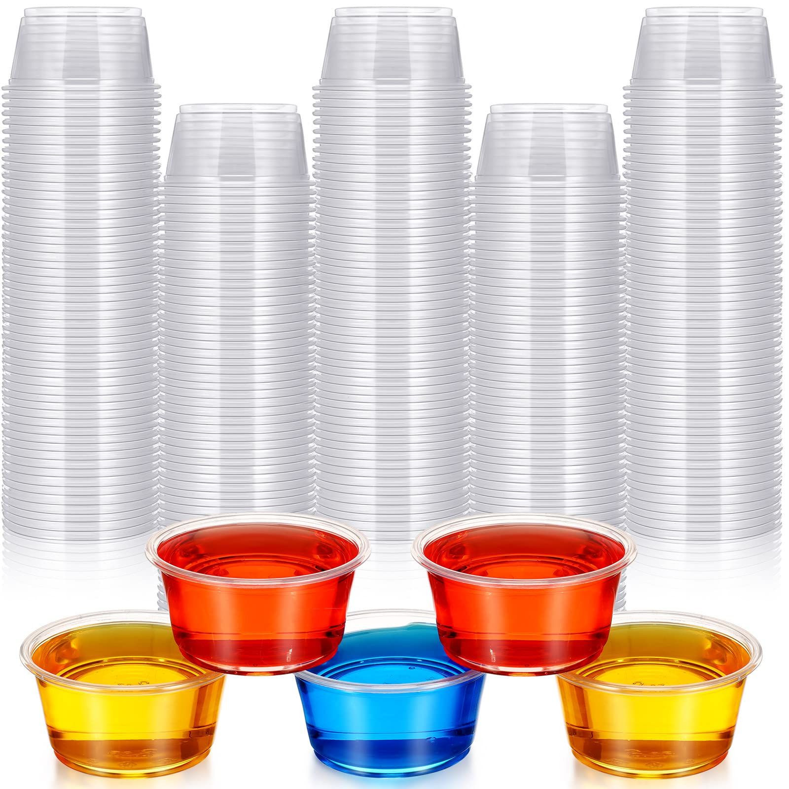 Gerrii 500 Count Plastic Disposable Portion Cups Without Lid 2 oz, Clear