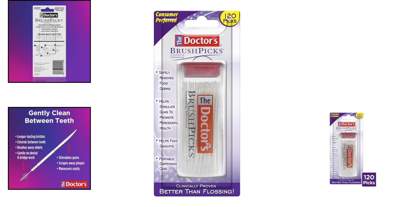 Gentle Interdental Brushes & Dental Pick Combo – 120 Toothpicks for Healthy Gums