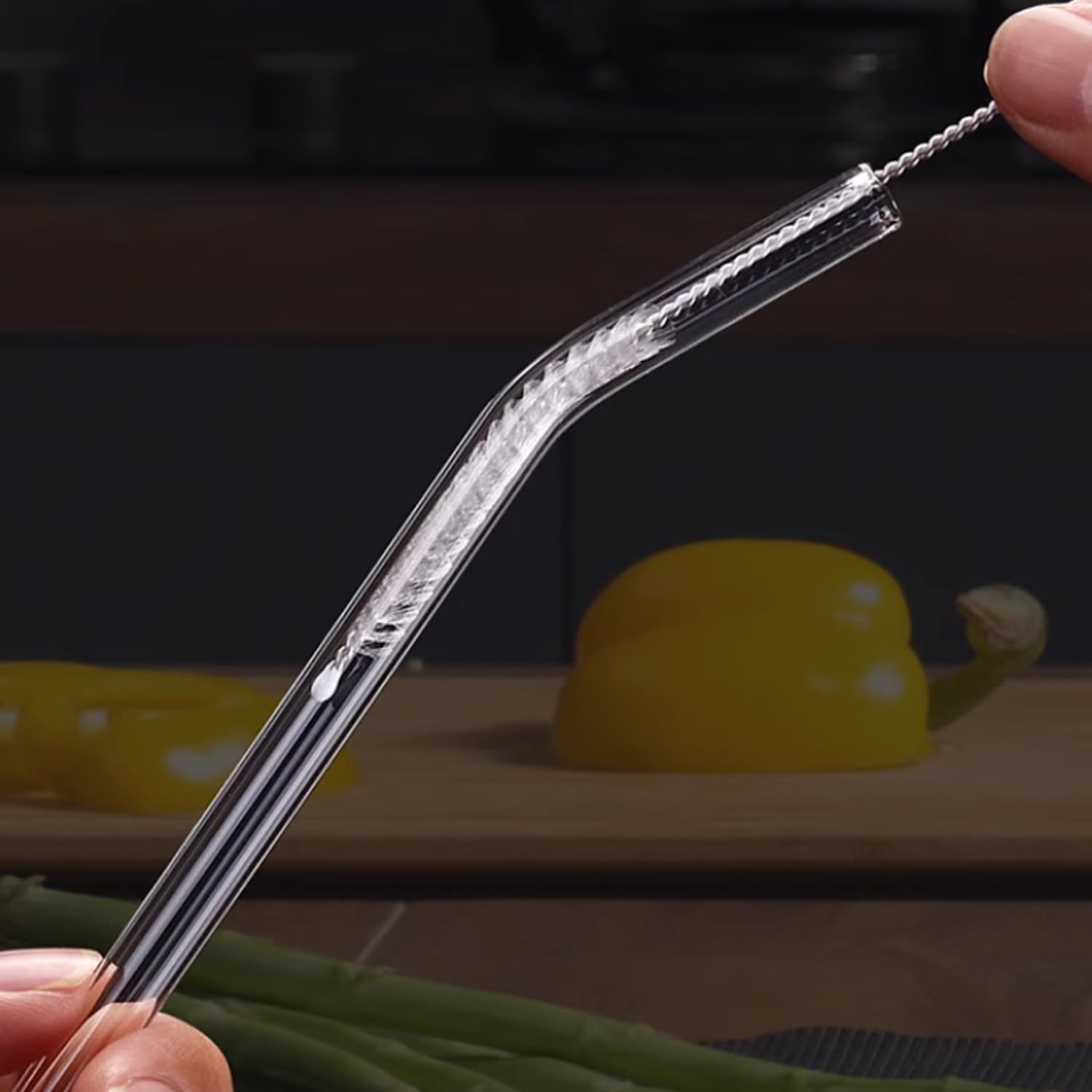 Reusable Long Glass Straws, 12 inch x 8mm Extra 12″x8mm, Clear