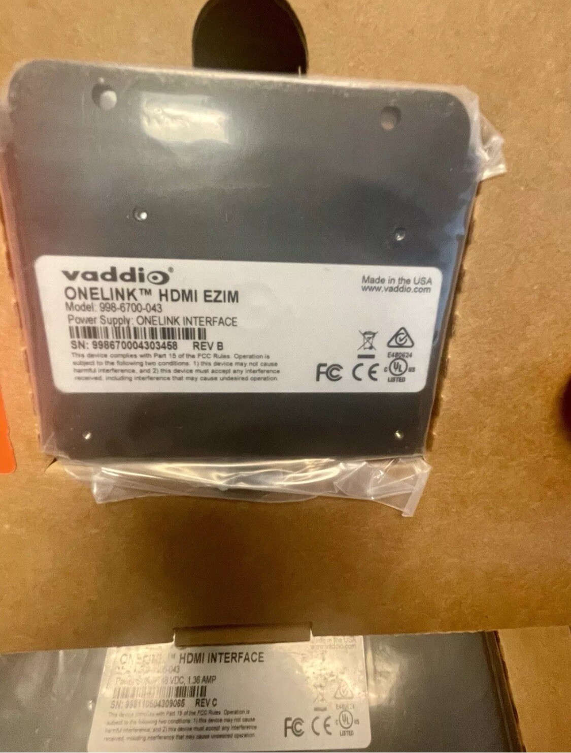 NEW Vaddio 999-9520-000 Codec Kit for OneLINK System For Polycom EagleEye Camera