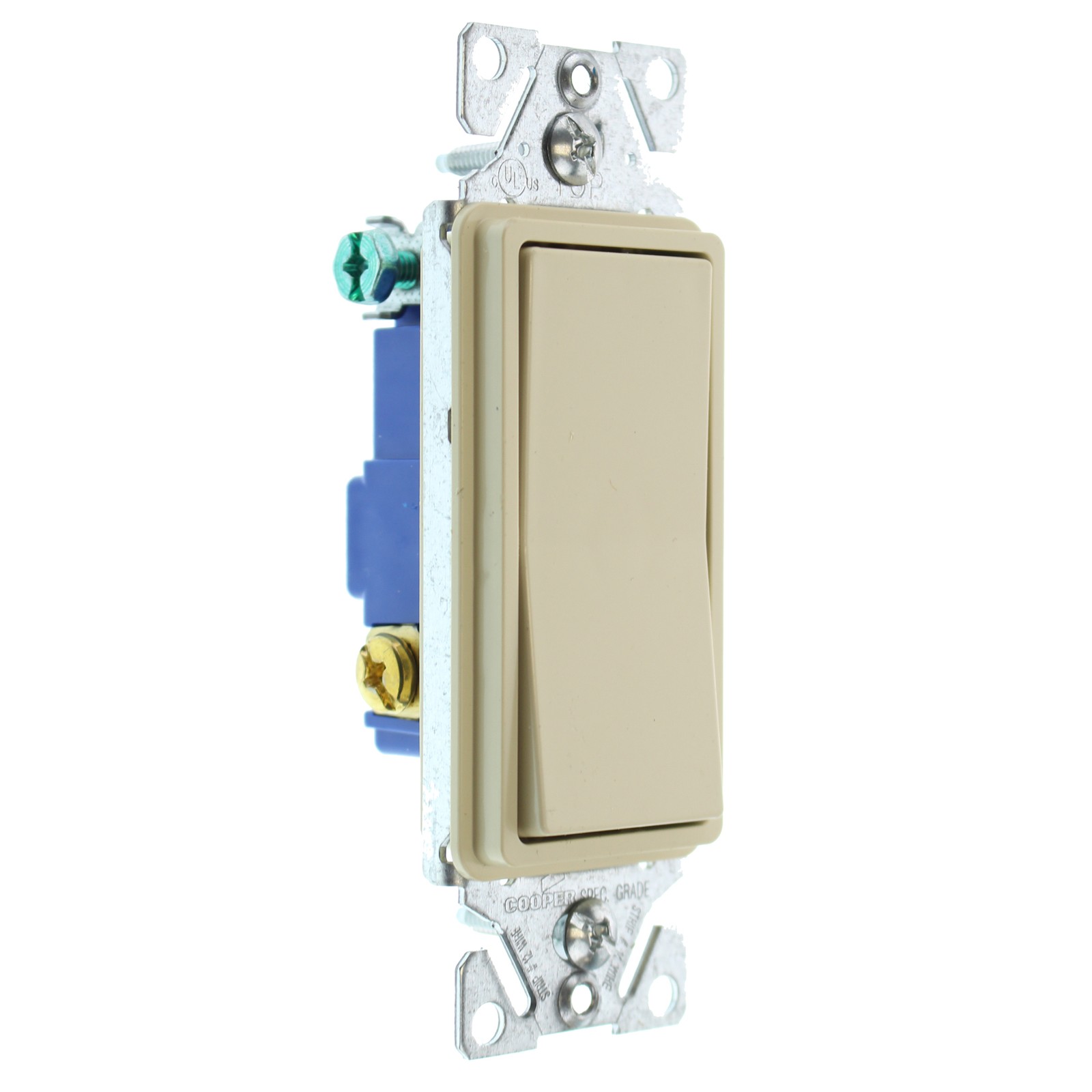 EATON COOPER 7503V-SP-L DECORATOR ROCKER SWITCH, 3-WAY, 15A, 120/277V, IVORY
