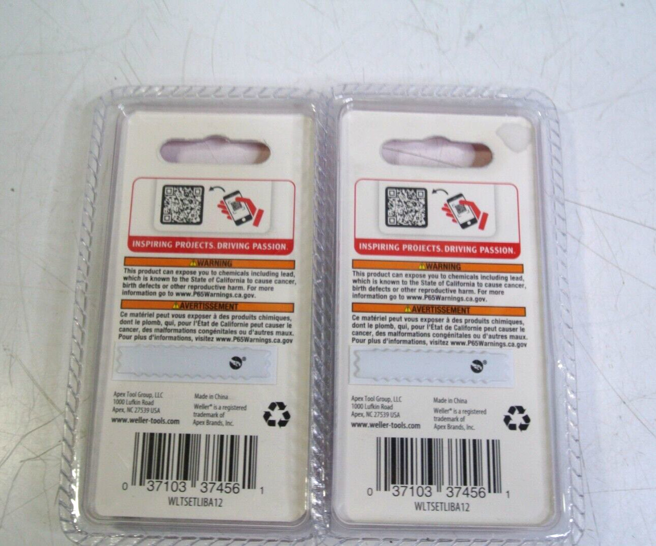 LOT of 2 Weller 2pk Soldering Tips (0.4mm & 4.0mm) WLTSETLIBA12