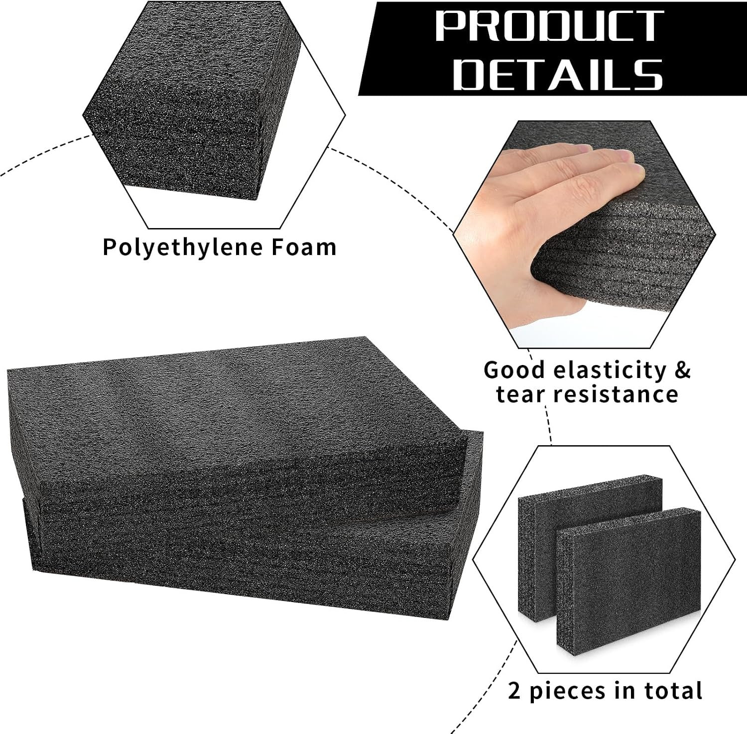 2 Pcs Polyethylene Foam Sheet 12 X 8 X 2.1 Inch Polyethylene Foam Insert