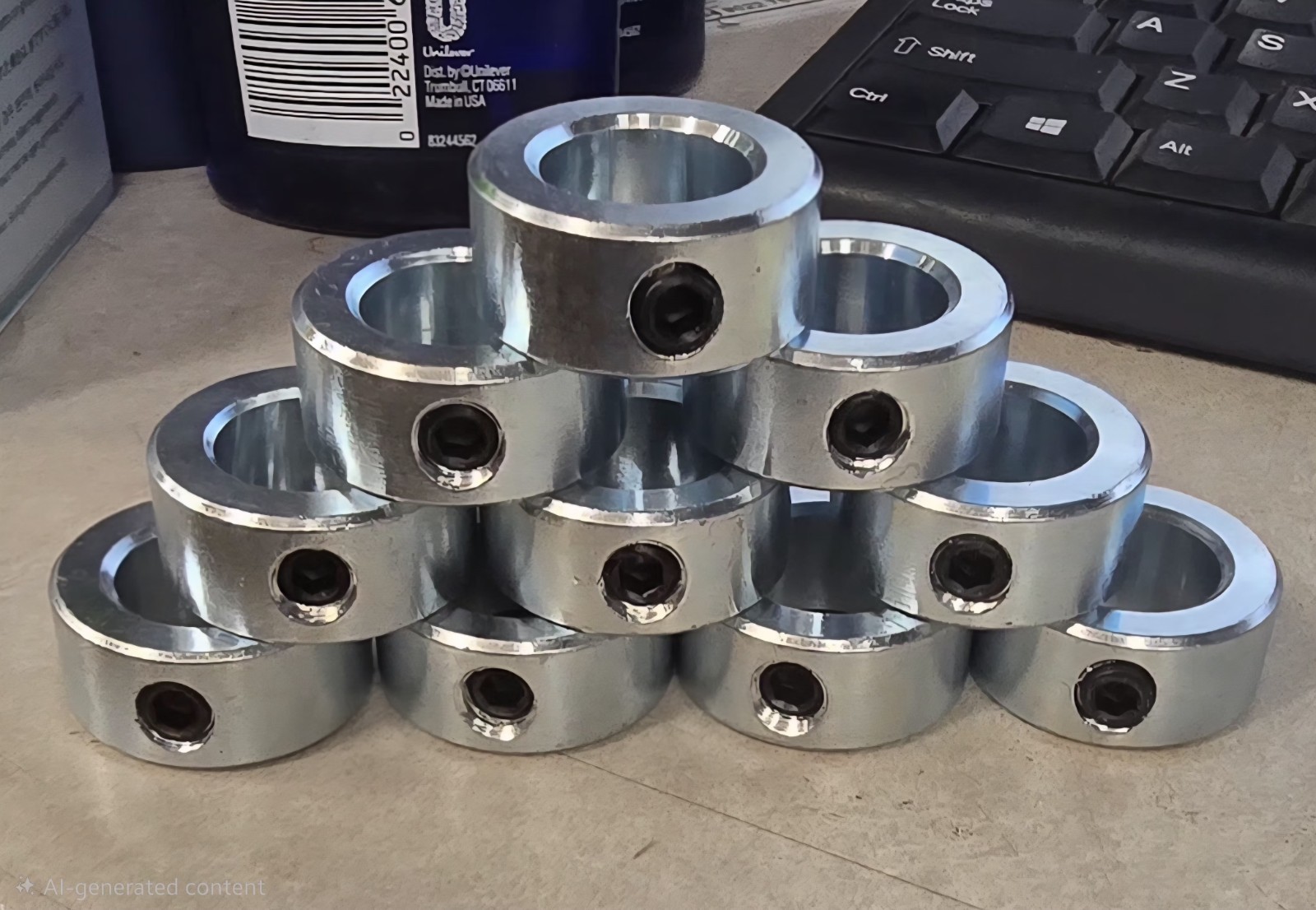 3/4” Bore (10 PCS) Set solid shaft collar, zinc plated. FREE SHIPPING