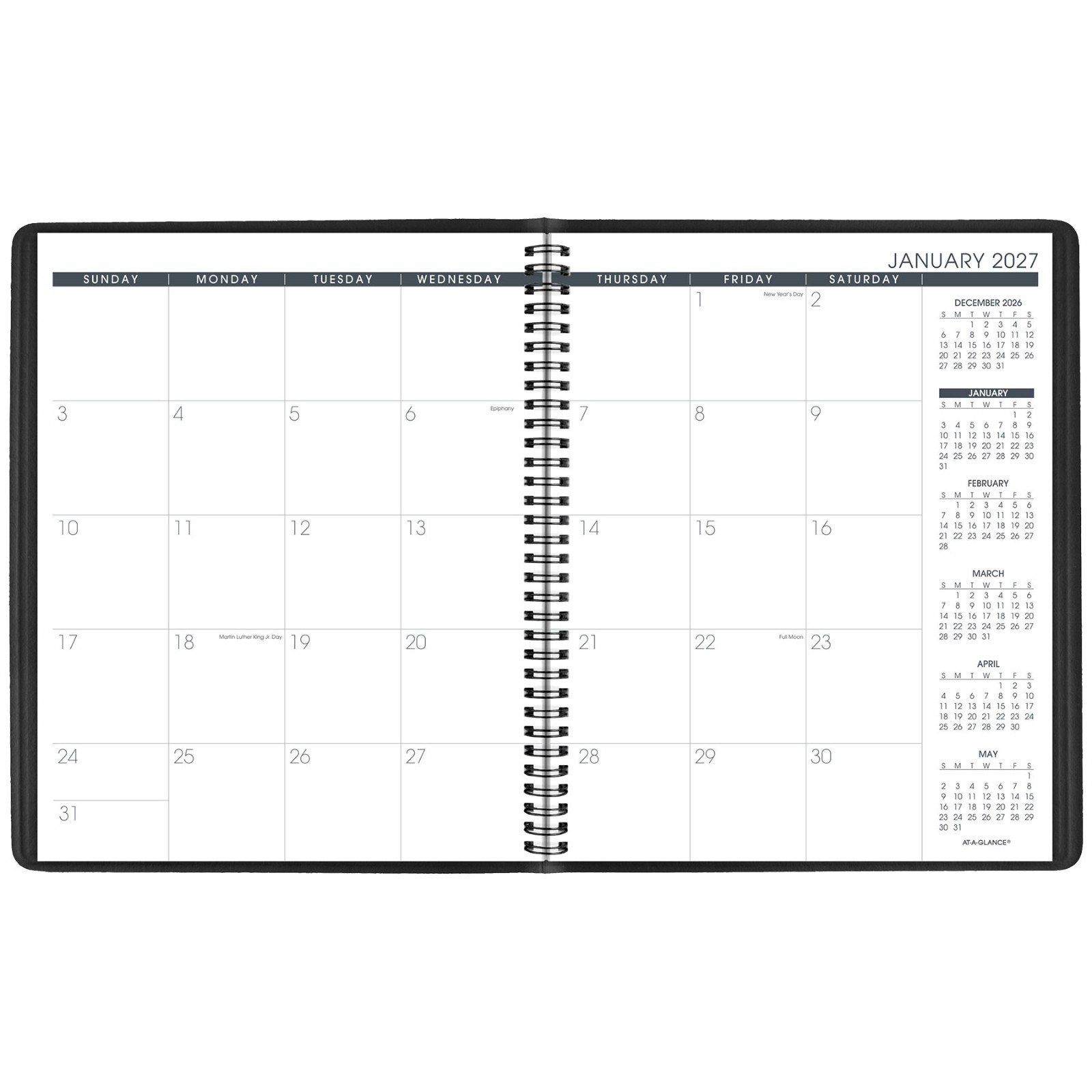 2026 At-A-Glance 70-260-05 15-Month Monthly Planner, 9 x 11″, Black Cover