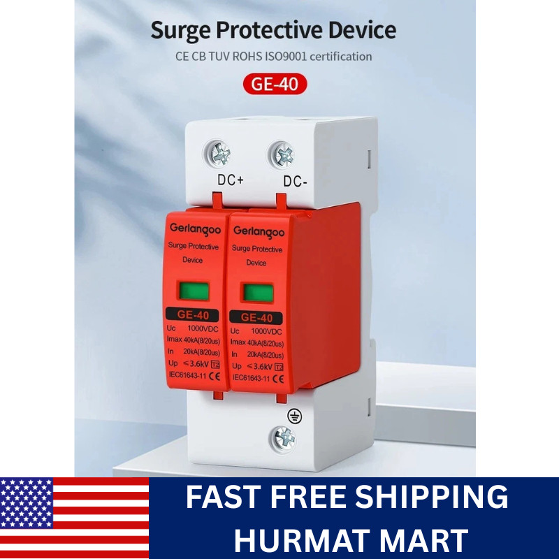 SPD DC 1000V 20KA~40KA House Surge Protector Protective Low-Voltage Arrester Dev