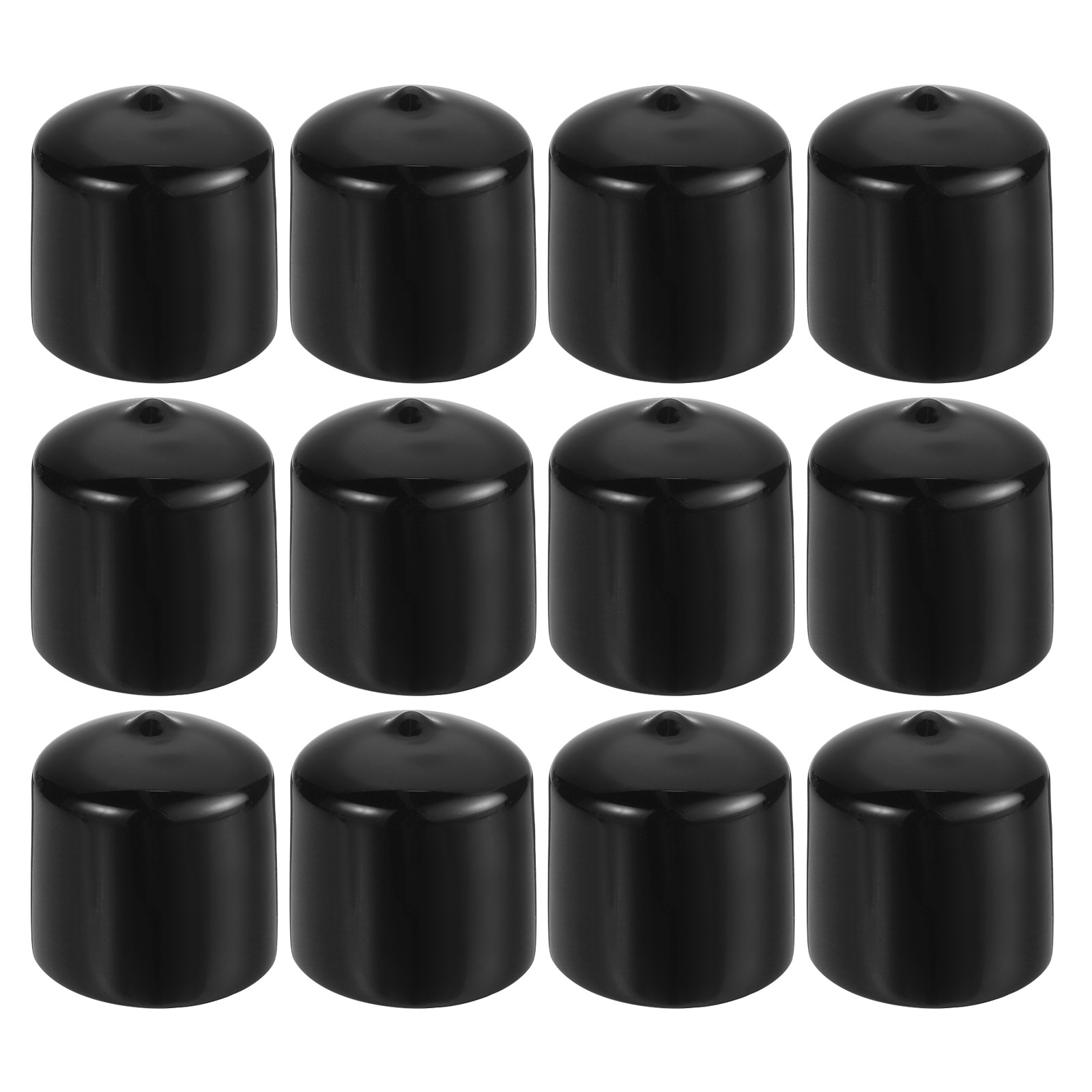12Pcs 1 5/16″ ID Round Rubber End Caps Flexible Rubber Bolt Covers Caps Black