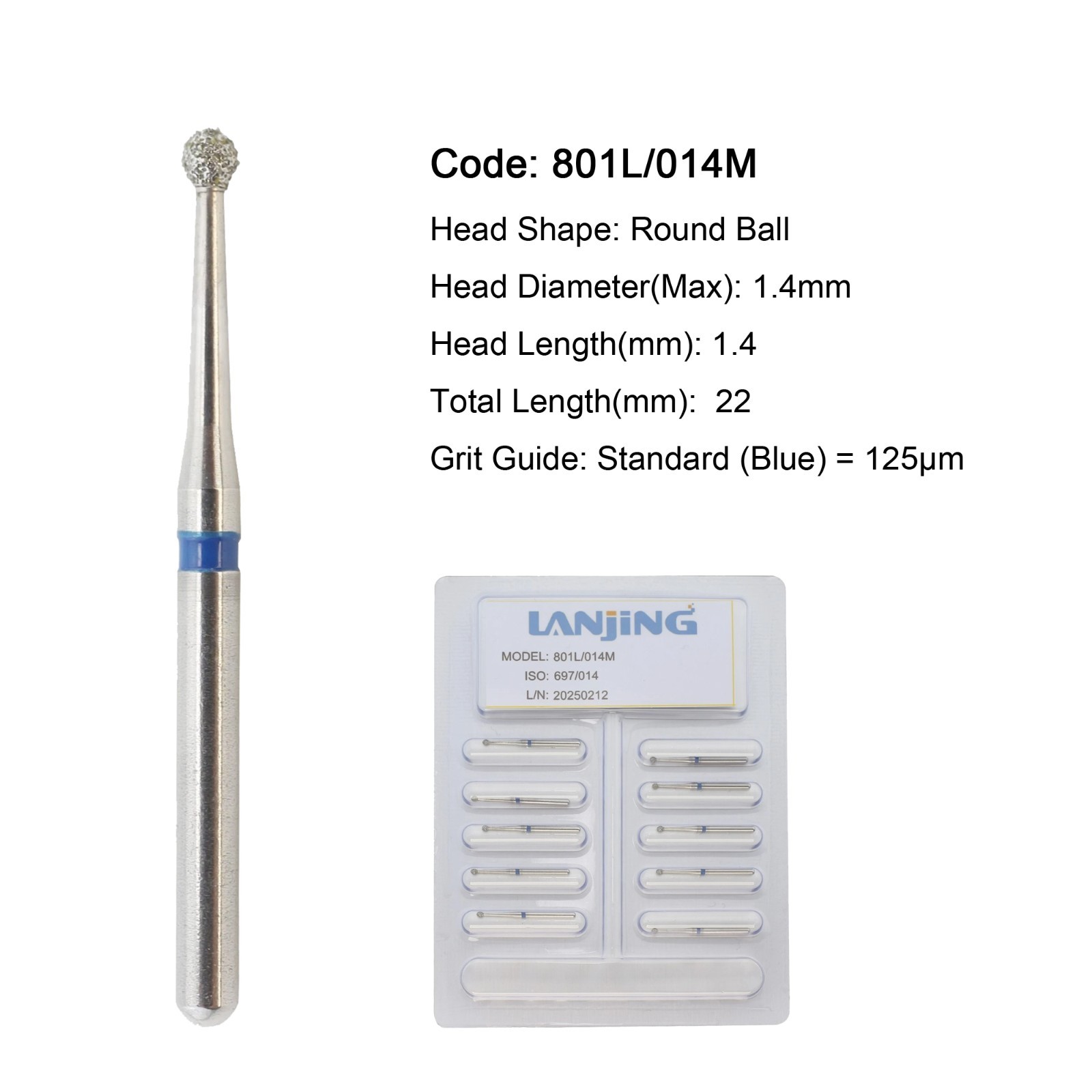 Dental Diamond Burs FG Surgical Long Round Taper High Speed Bur 850 856 Pear 330