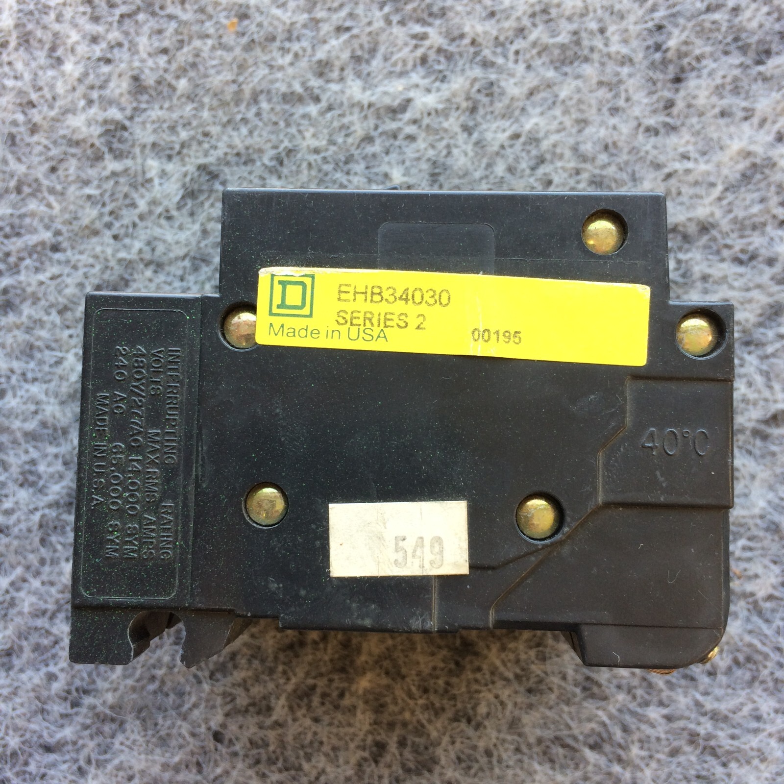 Square D EHB34030 EHB-4 Series 2 Circuit Breaker 3-Pole 30A Bolt-On NOS
