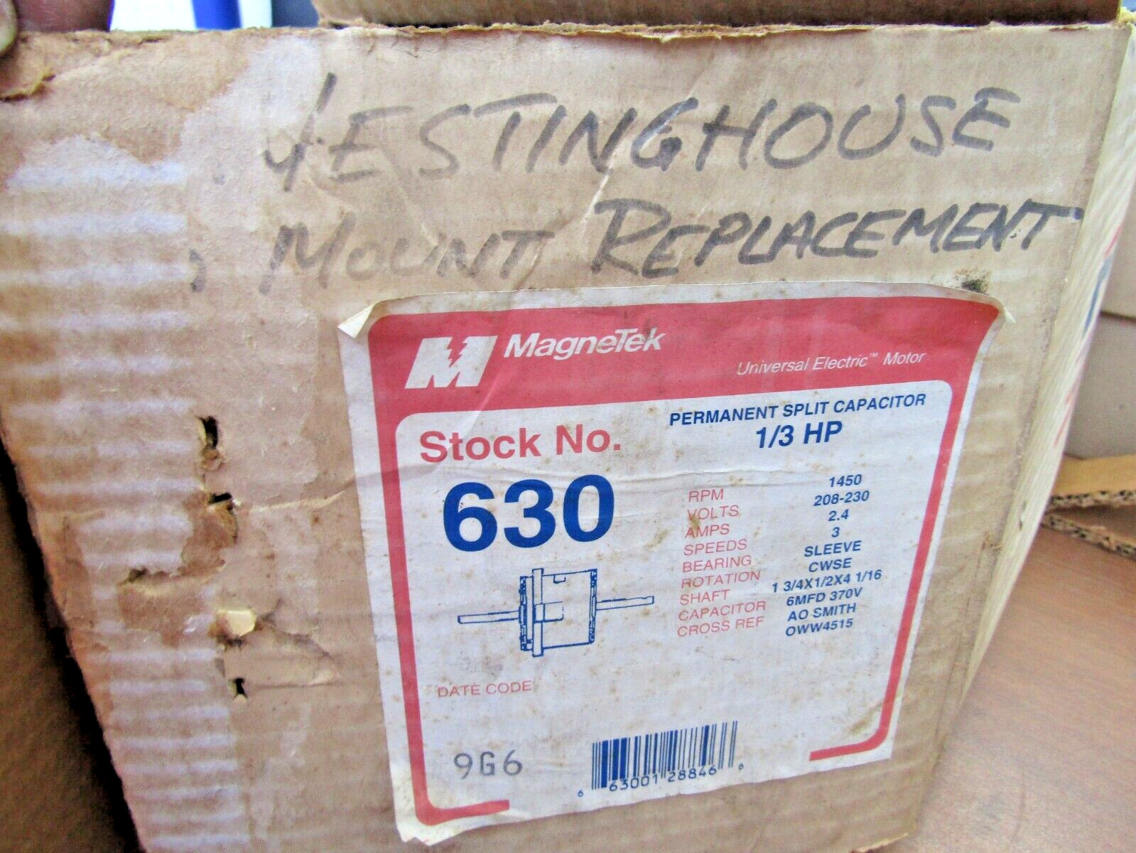 🔥NEW MAGNETEK 630 1/3 HP SPLIT CAPACITOR MOTOR 208-230VAC 3 SPEED 1450 RPM DUAL