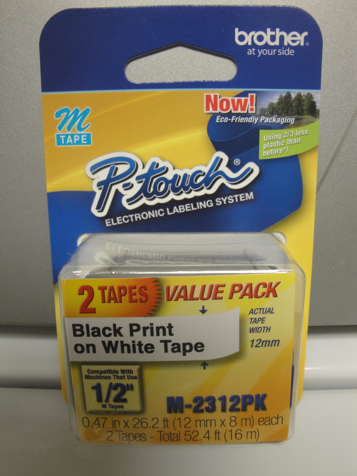 2 PACK BROTHER TZe-231 12mm 1/2″ LABEL CASSETTE BLACK PRINT WHITE TAPE ORIGINAL
