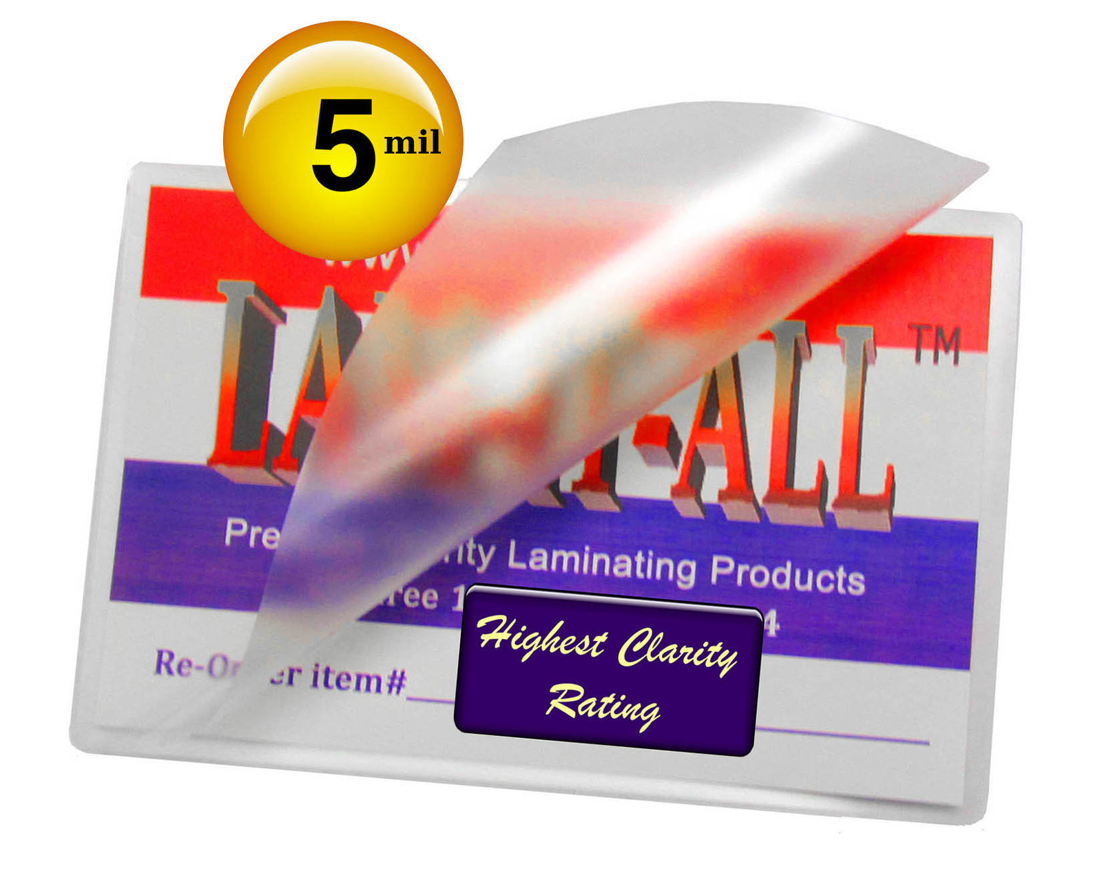 LAM-IT-ALL Hot Laminating Pouches 2-1/2 x 3-5/8 School Card [pack of 100] 5 Mil