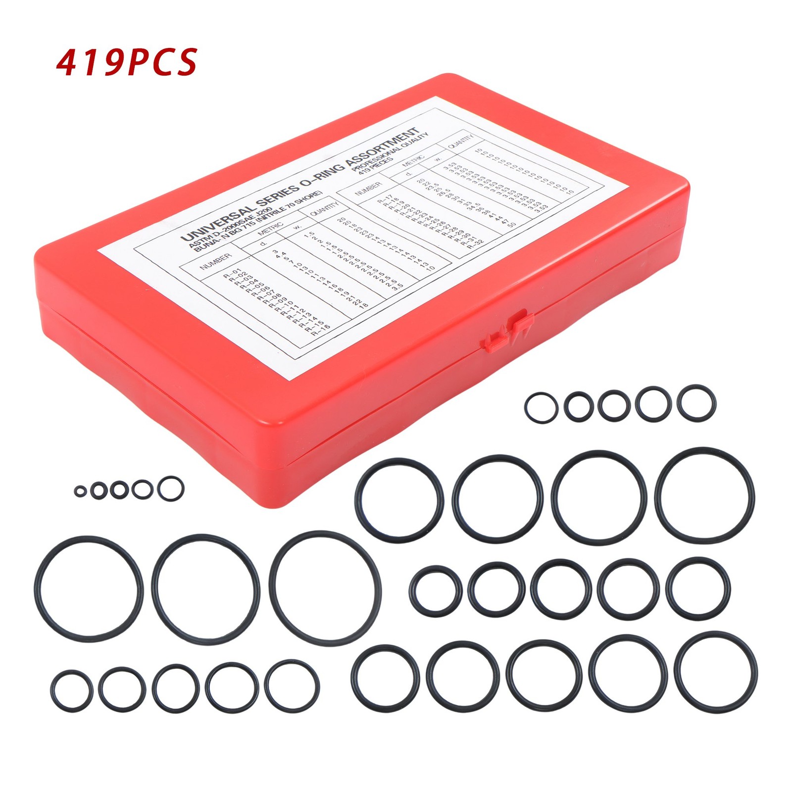 Universal O Ring Assortment Set Metric Oil Proof Kit O-Ring 419 PACK 32 Size