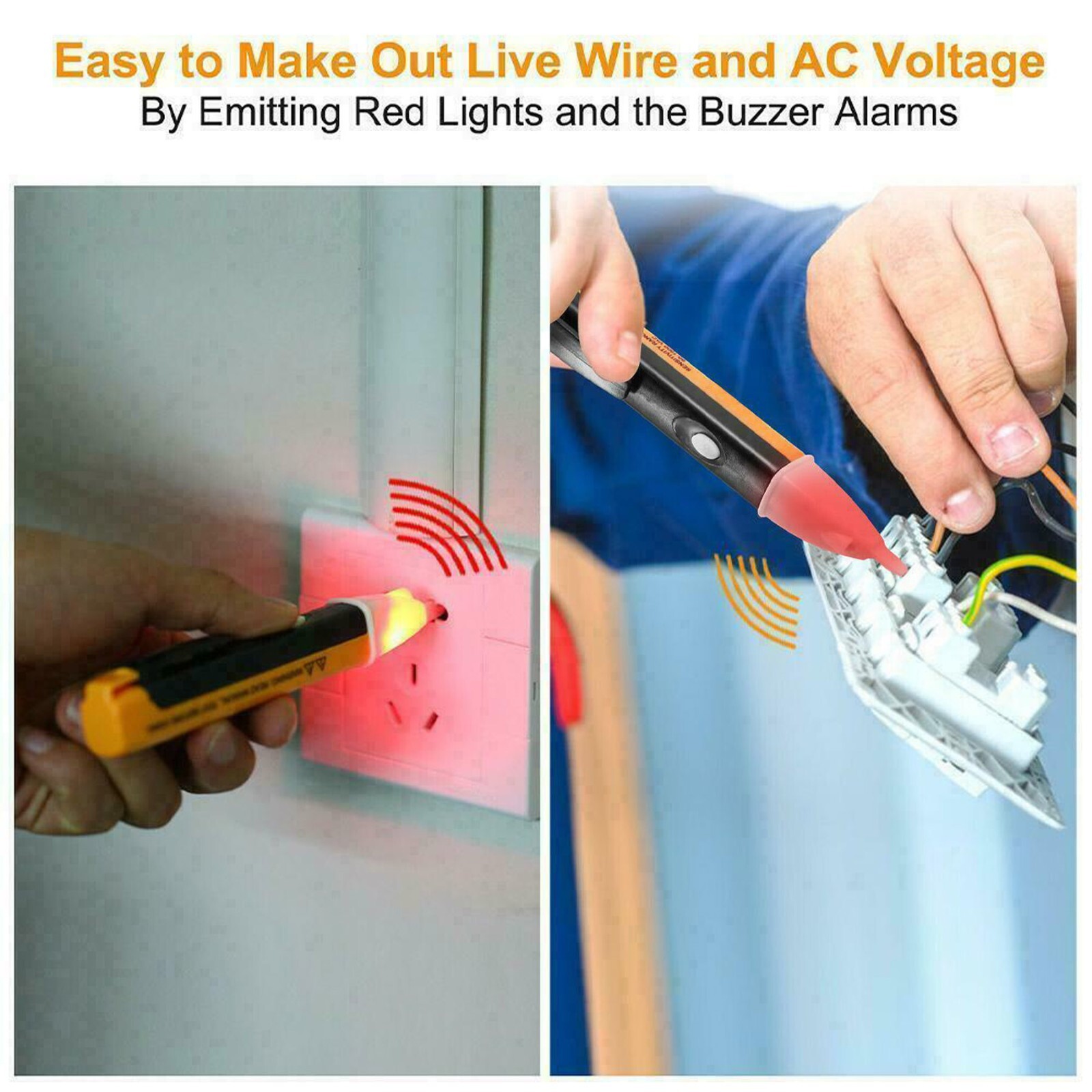 Voltage Electric Tester Volt Detector Test Pen AC DC Non-Contact Sensor 90-1000V