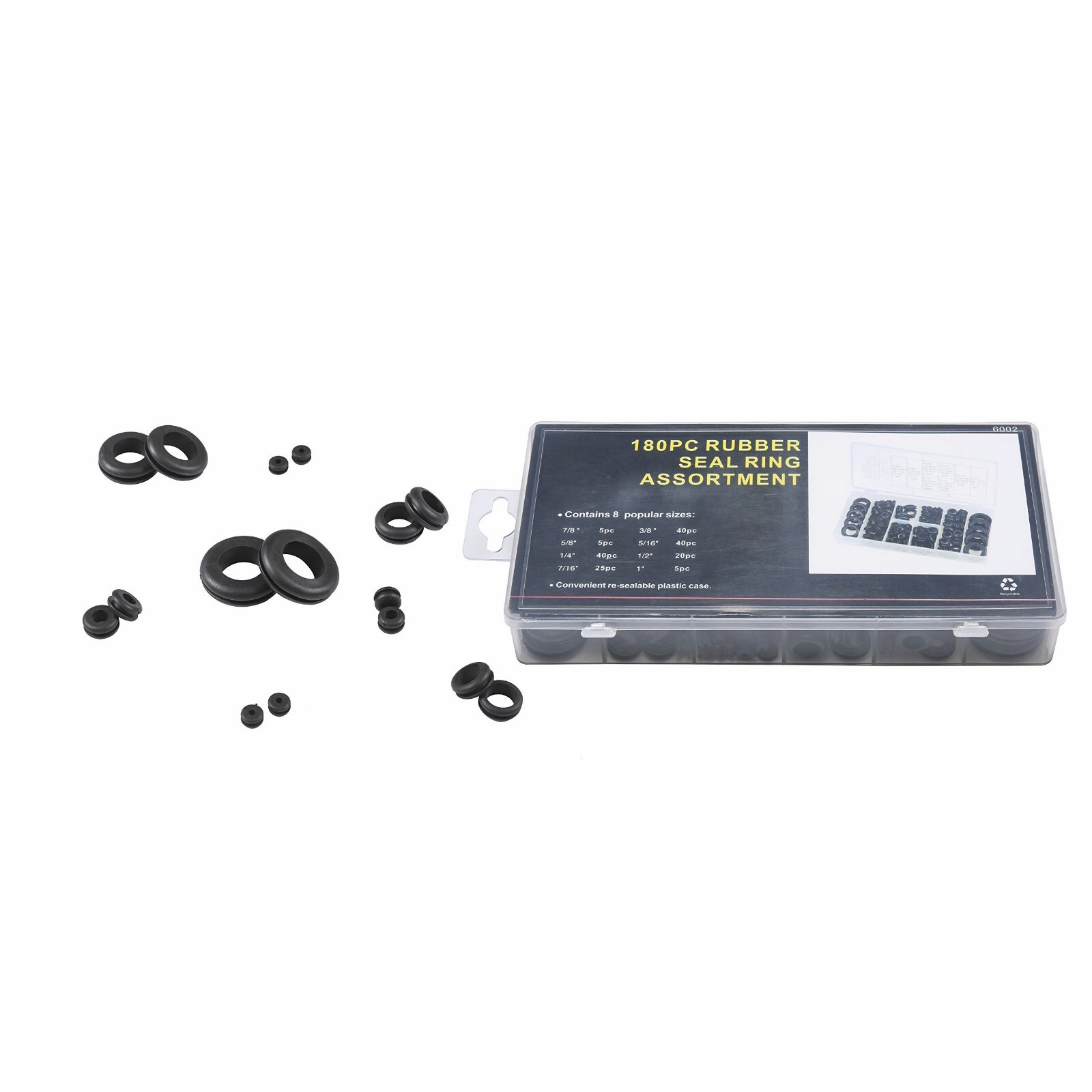 180 pcs Rubber Grommet Assortment Kit Set Electrical Wire Cable Gasket Ring US