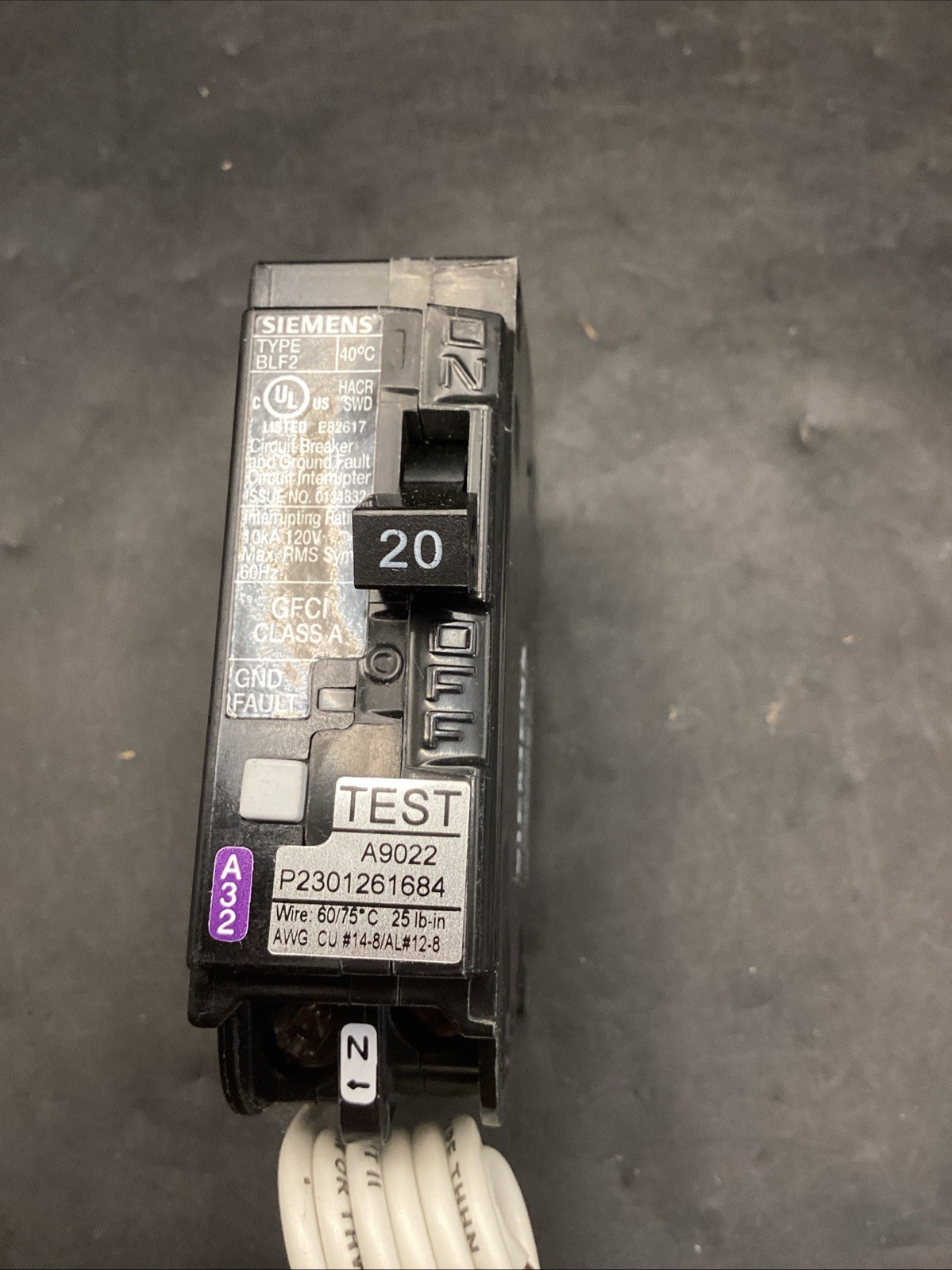 NEW Siemens BF120A GFCI Circuit Breaker 20Amp Single Pole 120V