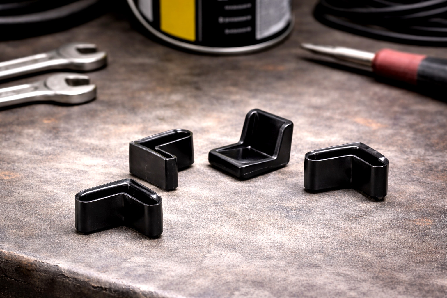 3/4″ x 3/4″ Angle Iron Vinyl End Caps Fits 1/8″ Thick Metal Various Pack Sizes