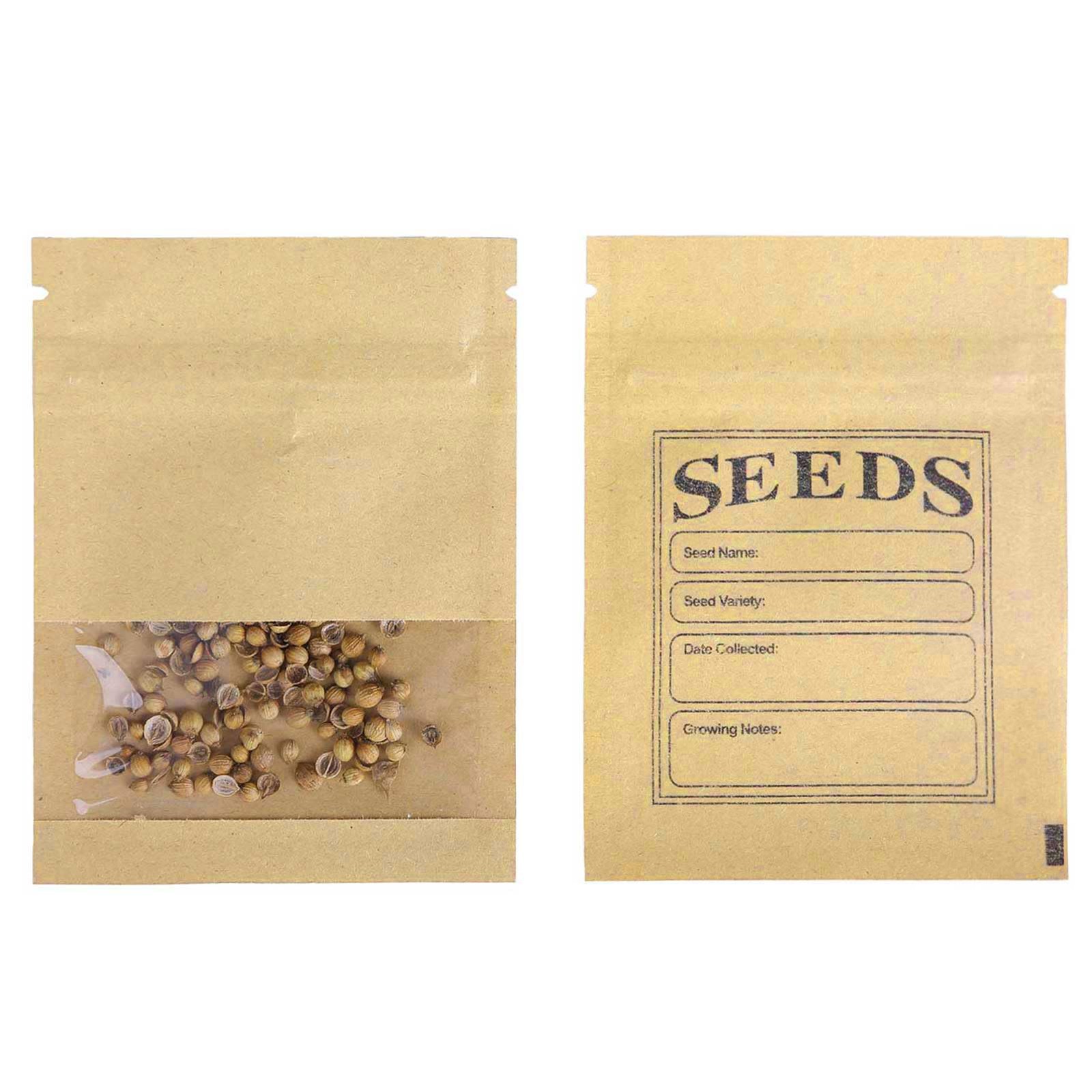 MITOB 500 Pack Clear Window Small Resealable Seeds Packets Coin Envelopes