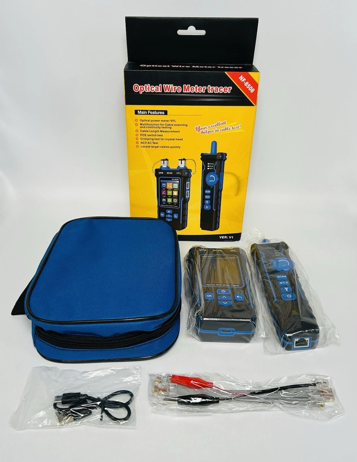 NOYAFA NF-8508 Optical Wire Meter Tracer, a 9-in-1 LAN Ethernet cable tester