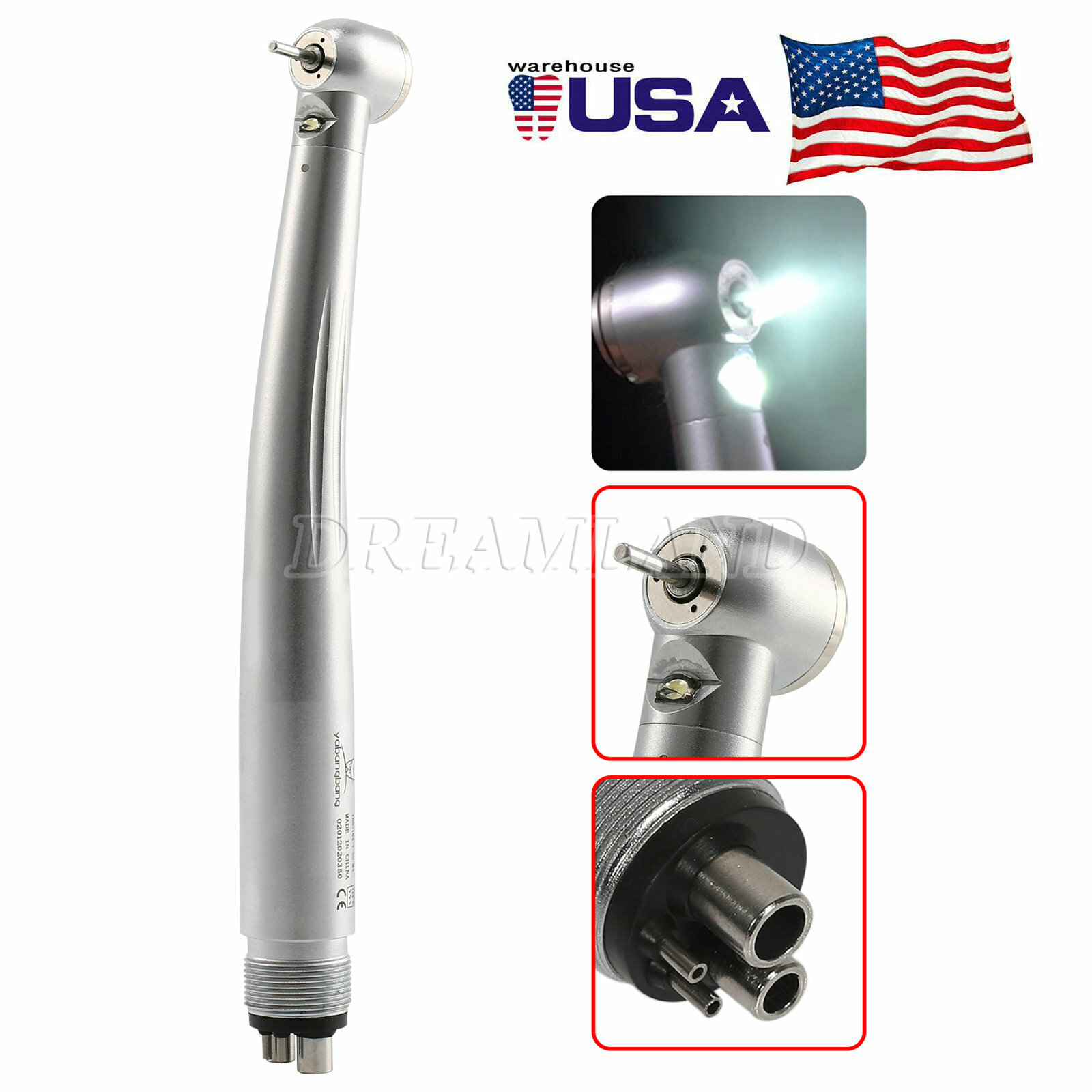 1-10* Dental LED E-generator Fiber Optic High Speed Handpiece 4 hole 2 hole