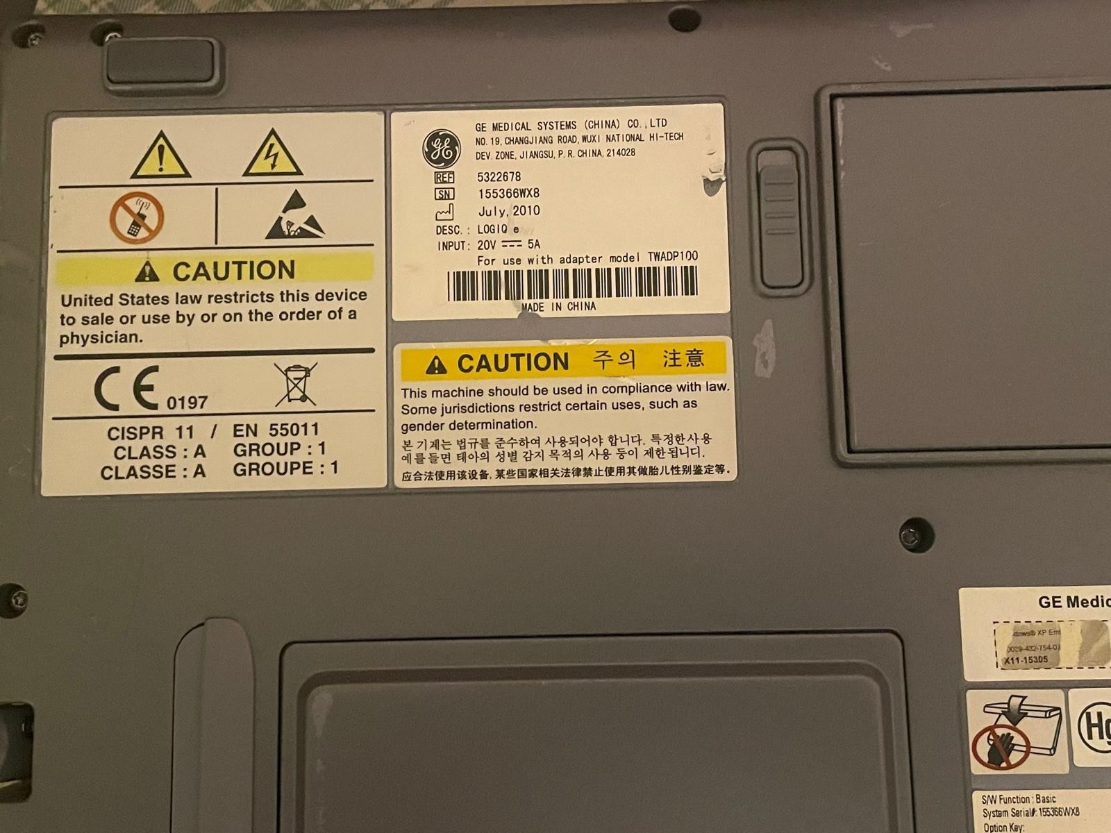 GE Logiq e BT12(2011)-ALL OPTIONS ACTIVE [Linear & Micro Convex Probe 9LRS/8CRS]