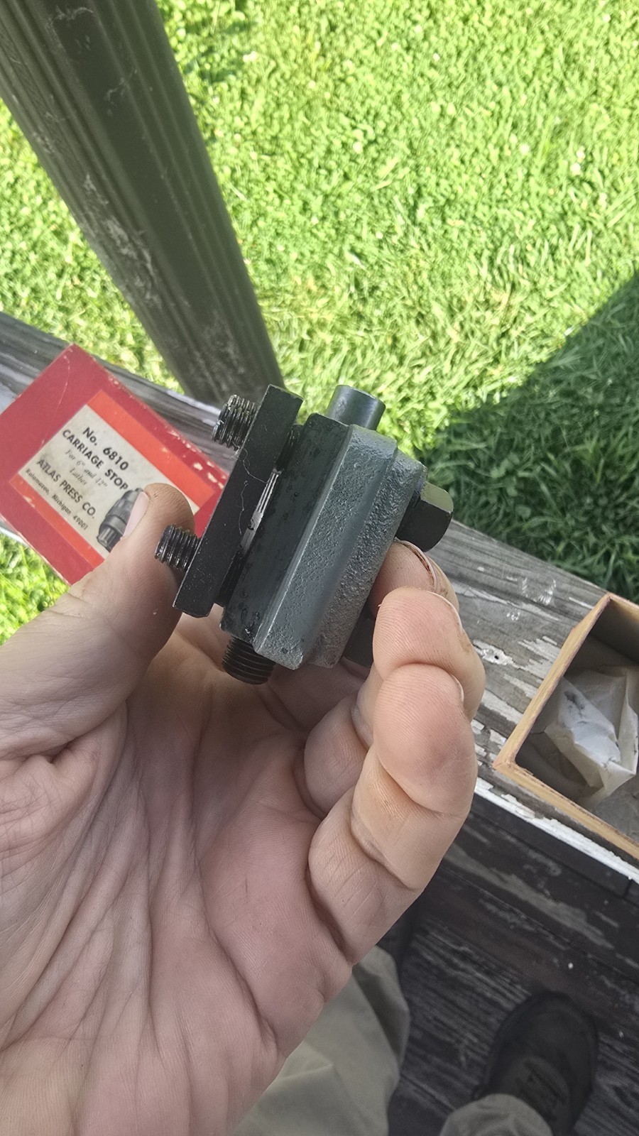 Micrometer carriage stop part #10-318 for a 6″& 12» Atlas Craftsman metal lathe