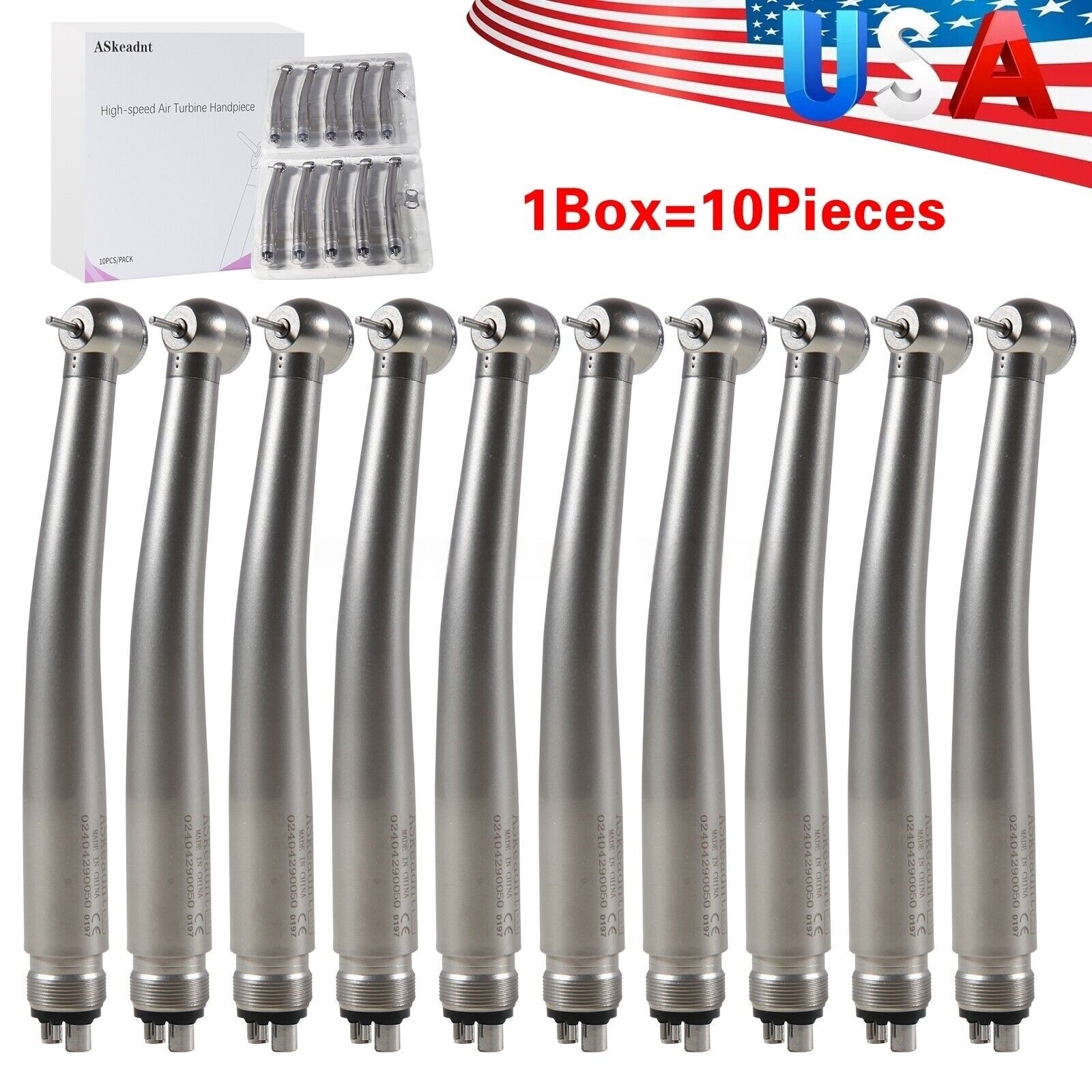 10* ADA4 Dental High Speed Handpiece Push Turbine 4 Holes Fit NSK Pana Max
