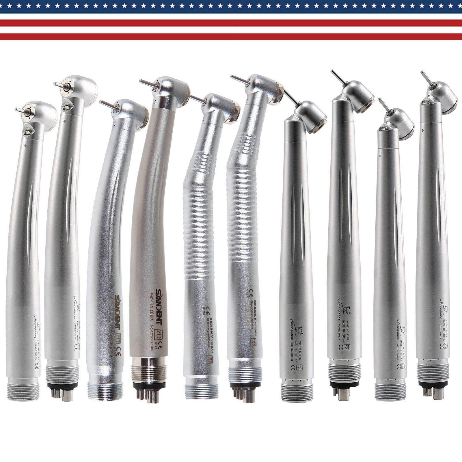 Dental Fiber Optic LED E-generator Turbine Handpiece /NO-LED High Speed 2/4Hole