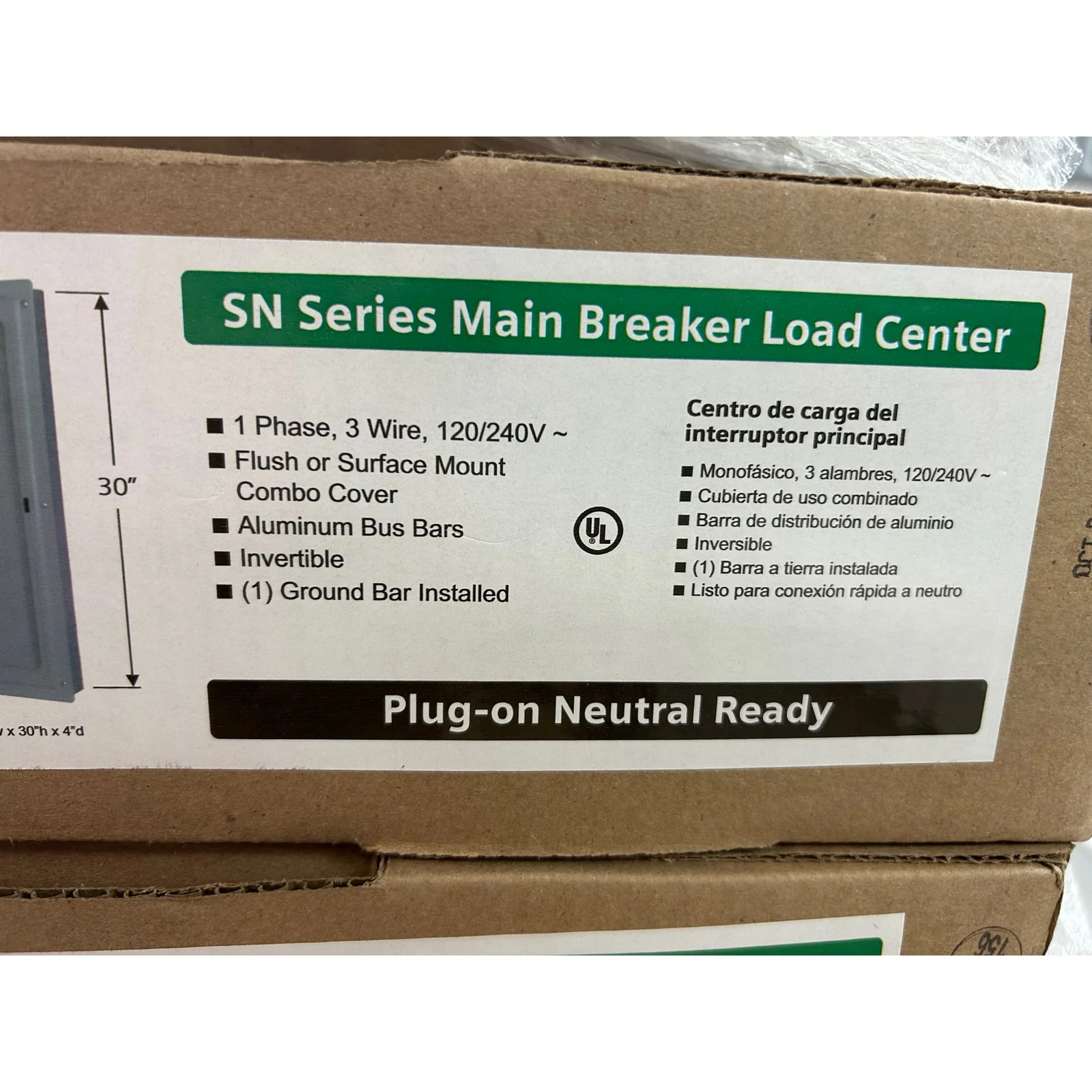 New Siemens 200A 30 Space 48 Circuit Main Breaker Indoor Electric Load Panel
