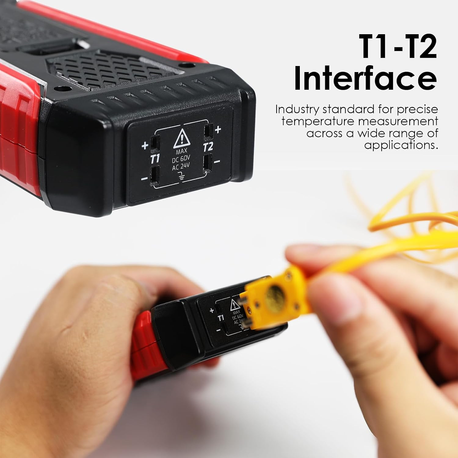 Digital Thermometer HVAC Dual Channel K Type Temperature Clamp (-328~2501℉) with