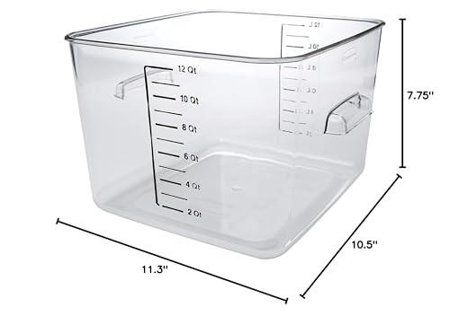 Rubbermaid Commercial Products Plastic Space Saving Square Food Storage