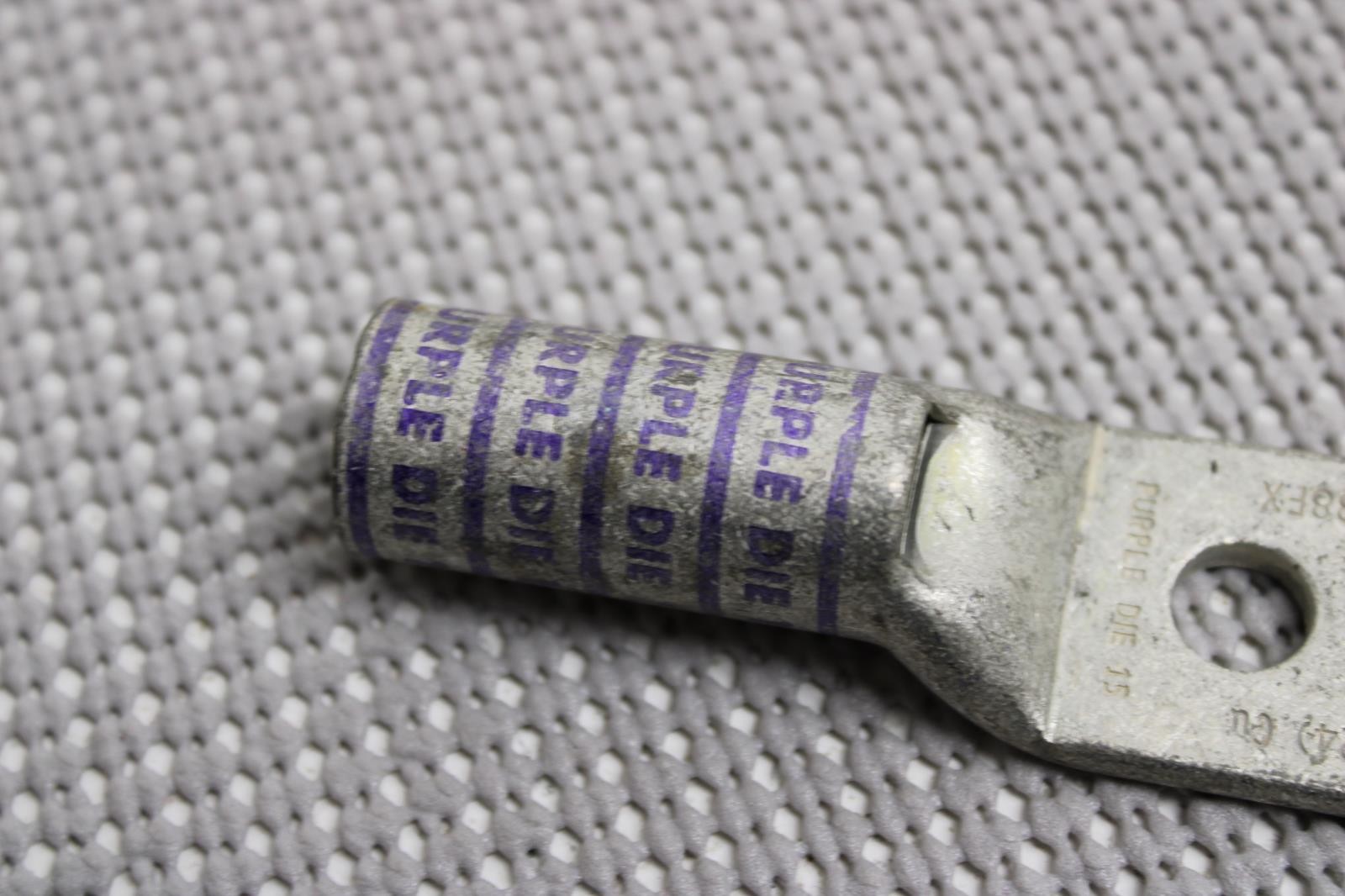 Burndy YAZV282TC38FX- 4/0 Purple Die 15 Two Hole Compression Lug