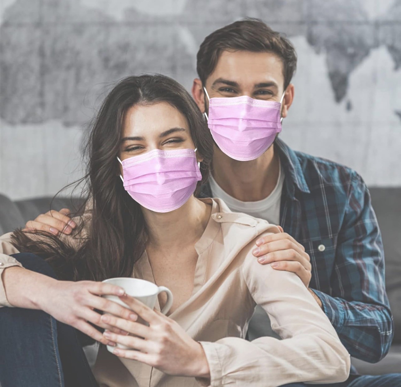 PINK 100 PCS Disposable Face Mask Non Medical Surgical 3 Ply Ear loop Masks USA