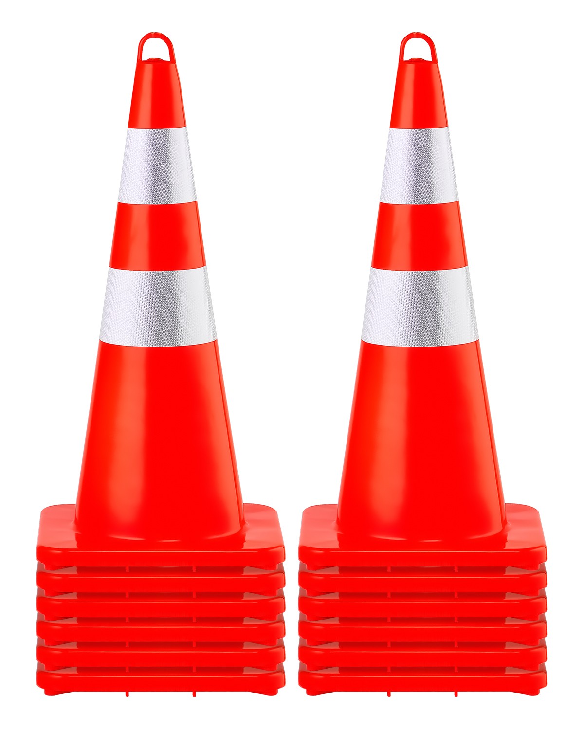 Uimoso 12PCS Safety Cones Traffic Cones 28″ Orange Reflective Collars Road Cones