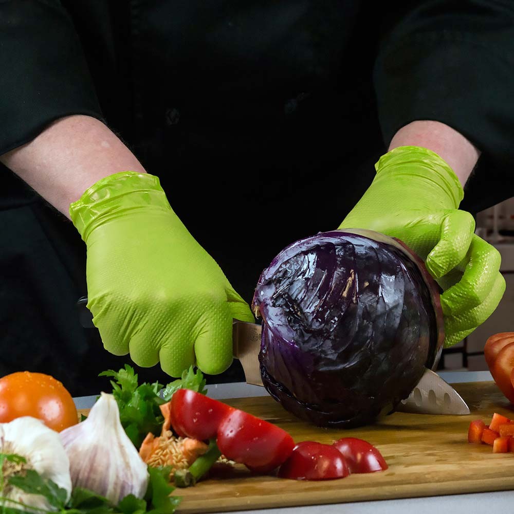 Gloveworks Green Nitrile Gloves Disposable Heavy Duty Latex Free Gloves 100-Pack
