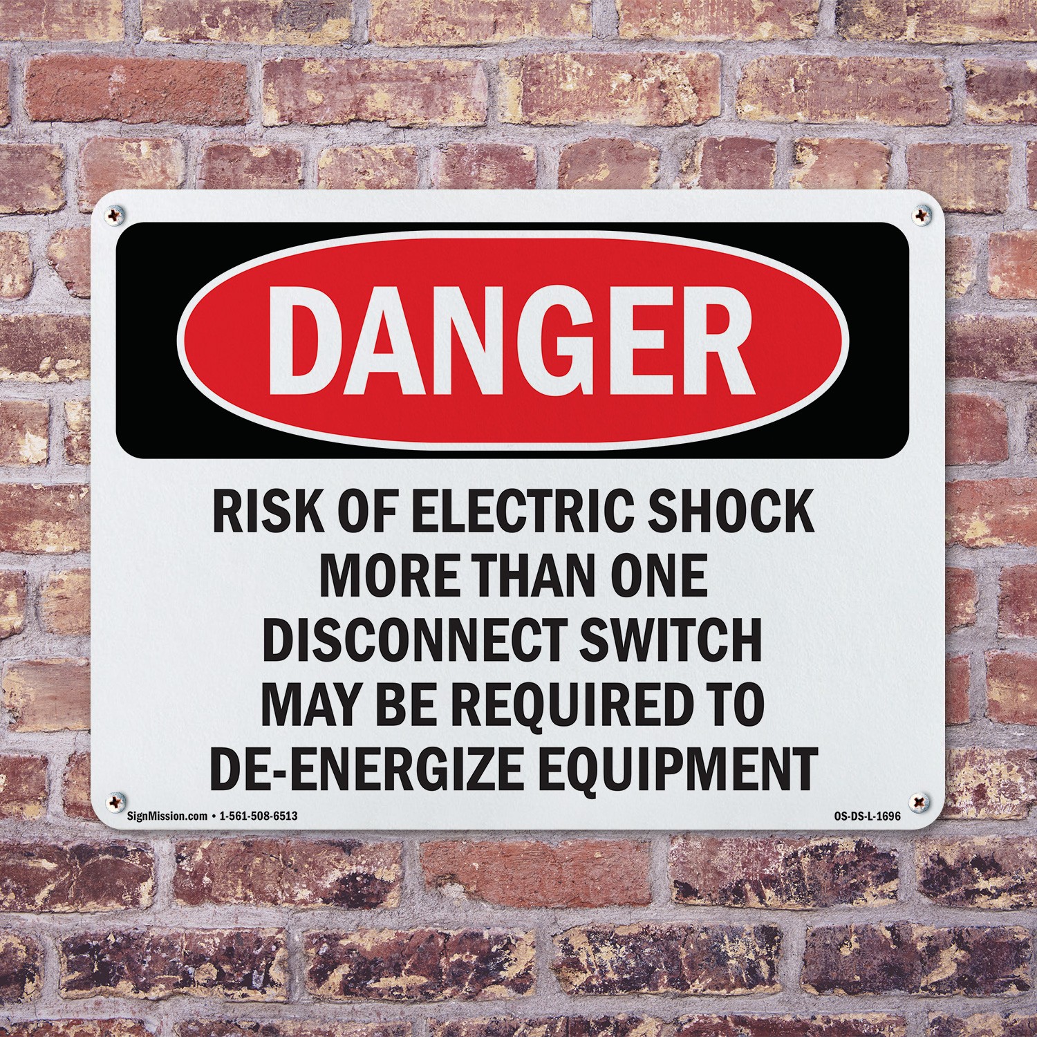 Risk Of Electric Shock More Than One OSHA Danger Sign Or Decal – 5 or 10 Pack