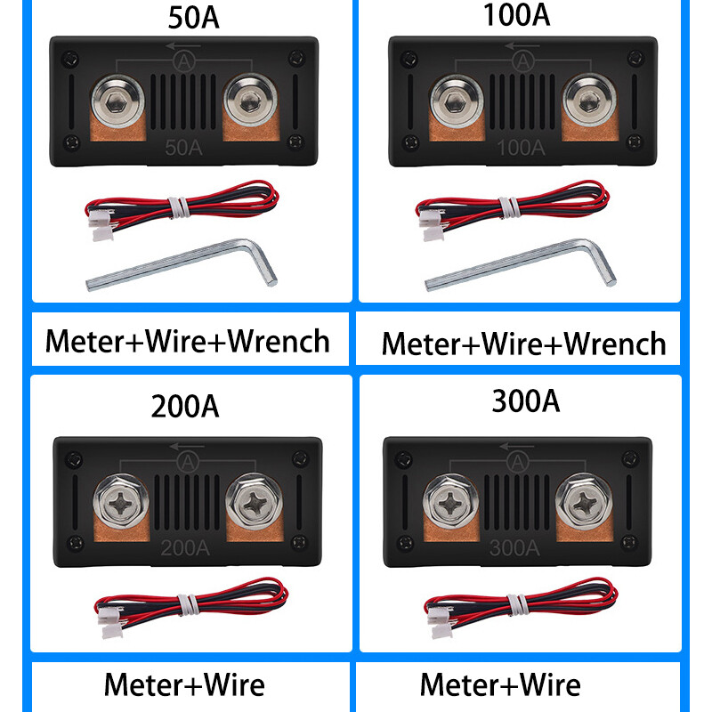 DC Digital Voltmeter Ammeter 0-300V 50A 100A 300A Voltage Amps Power Kwh Meter