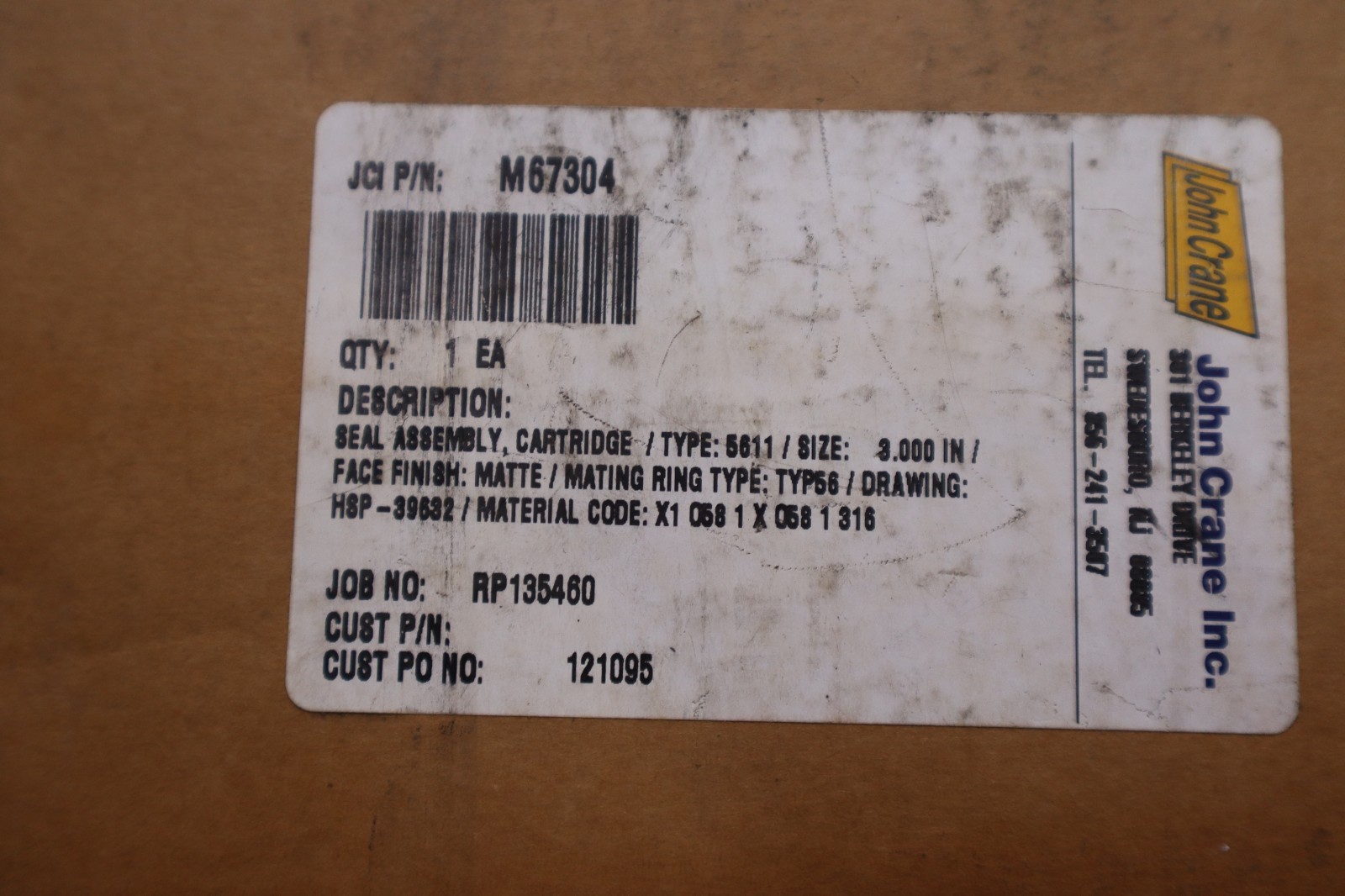 John Crane Seal Assembly 3″ Type 5611 – New In Box – STOCK GF676