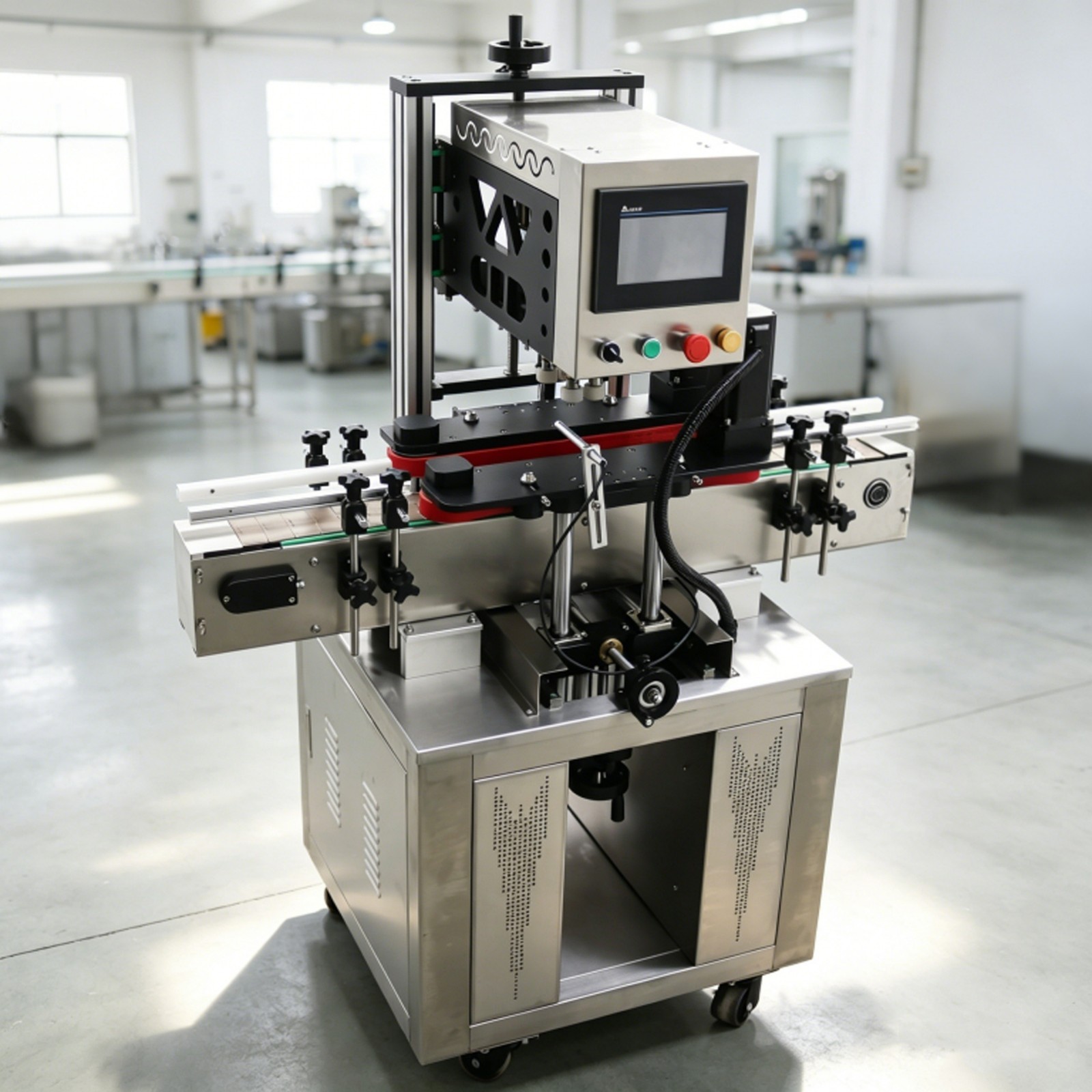 Automatic Conveyor Capping Machine for Assembly Line 0.78-4.72in Bottle Dia.