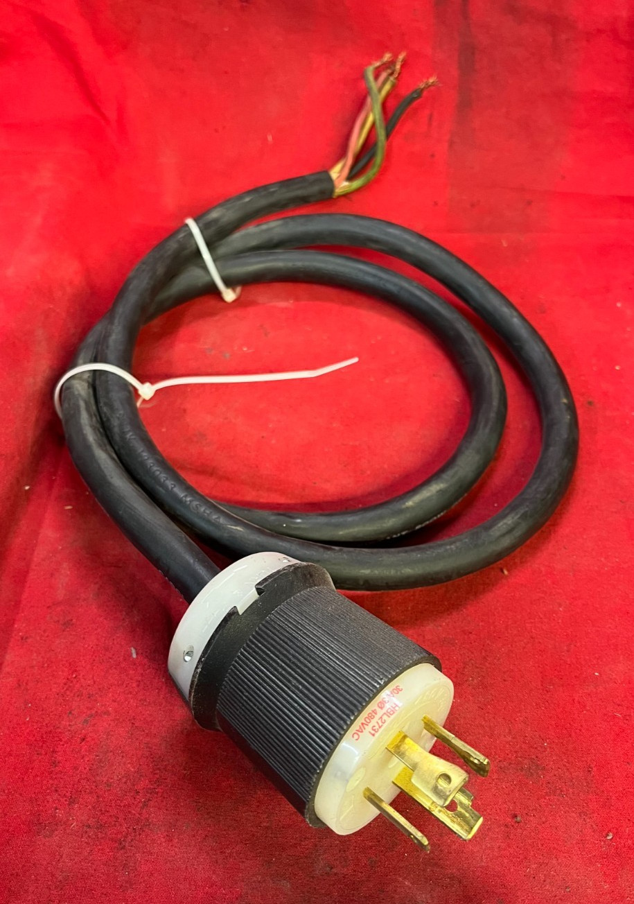 HUBBELL POWER SUPPLY, W/ 5 FT CORD, HBL2731, 30A, 3PULL, 480VAC