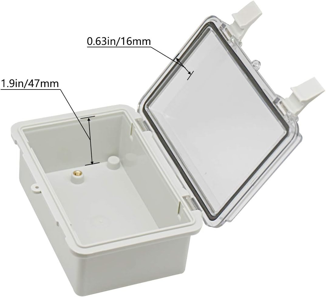IP65 ABS Junction Box 5.9″ x 3.9″ x 2.8″ Waterproof Enclosure Clear Lid