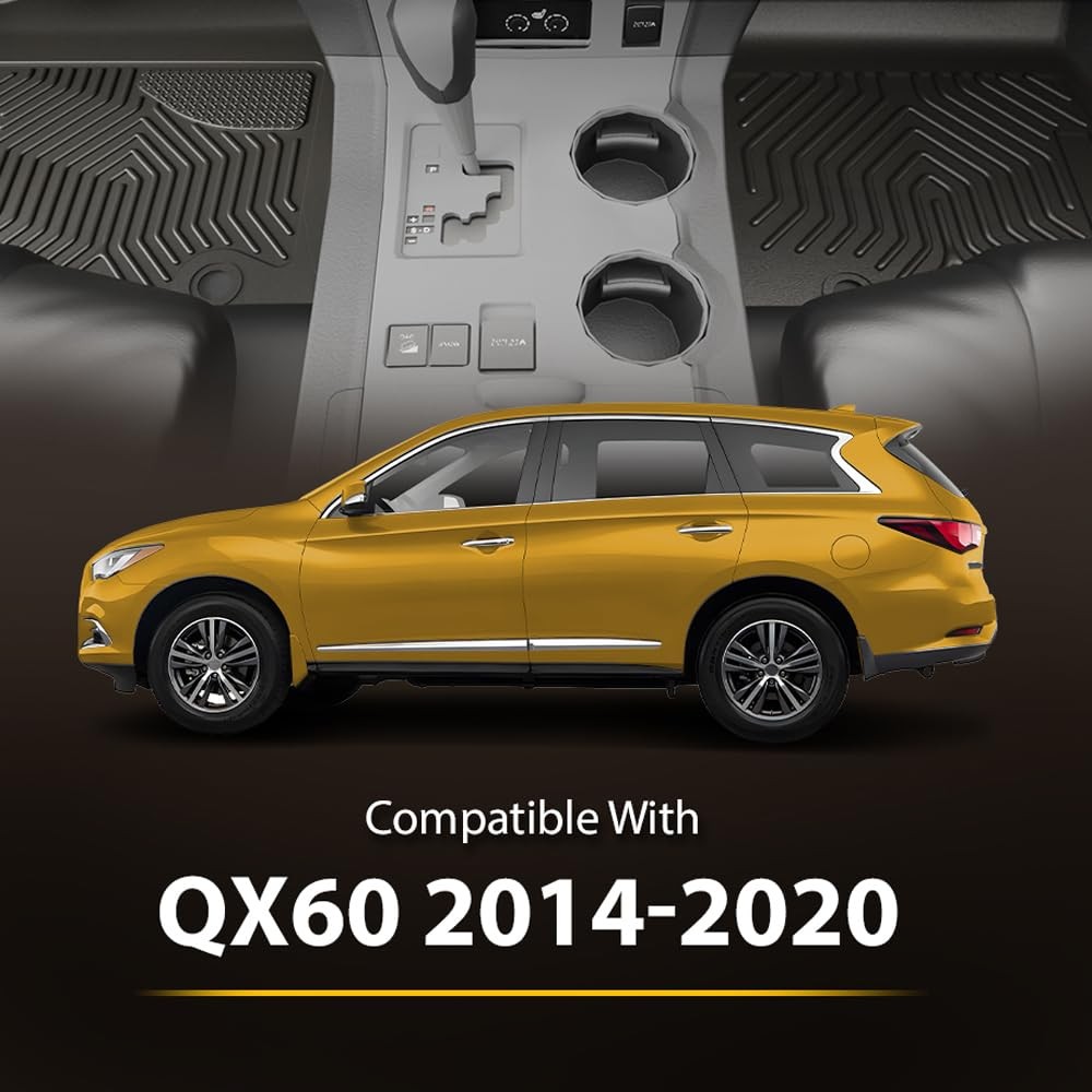 TPE Floor Mats Cargo Liners Infiniti QX60 2014-2020 4PCS All-Weather Protection