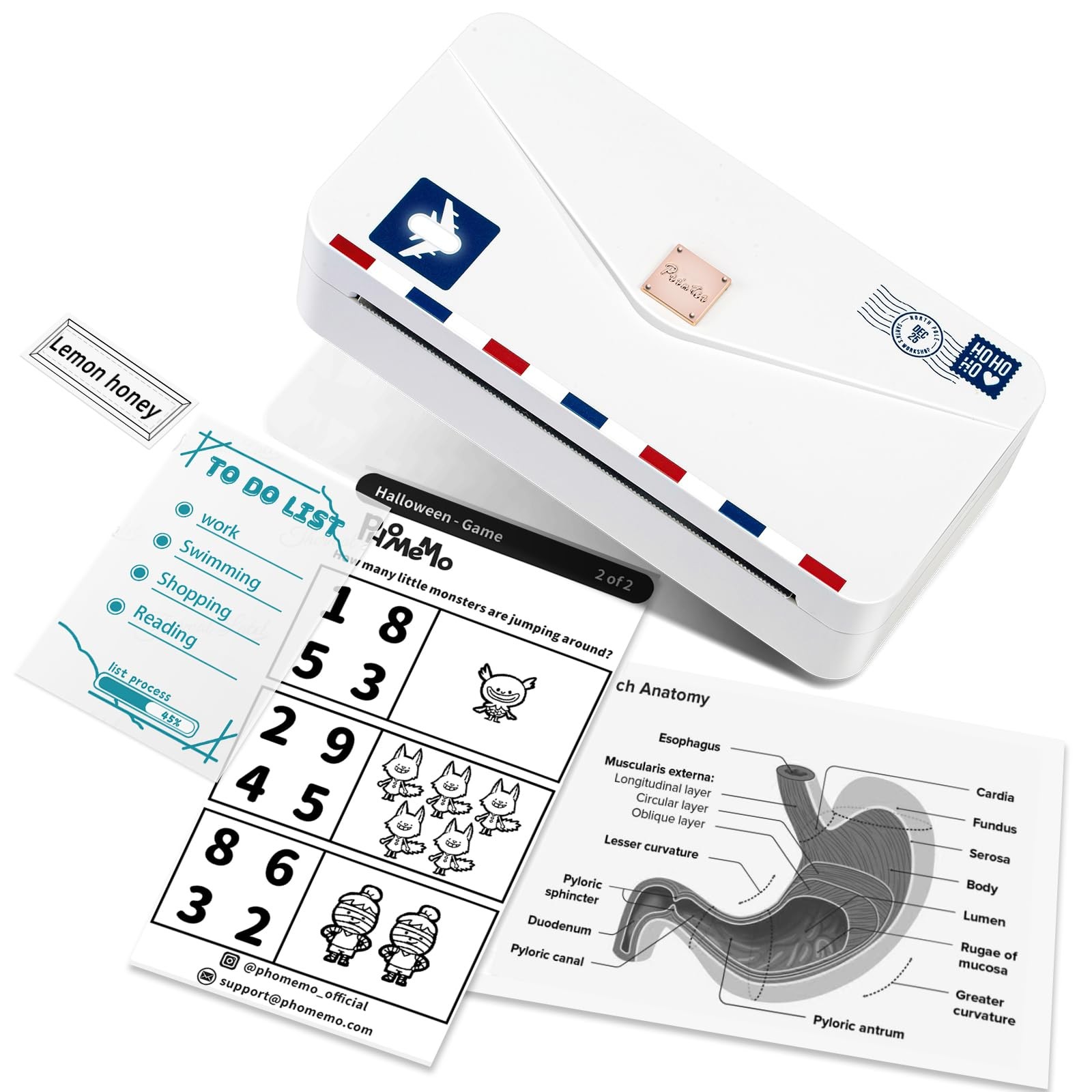 Phomemo Portable Thermal Printer M04As Ai Smart Printer 4 Inch Mini Sticker