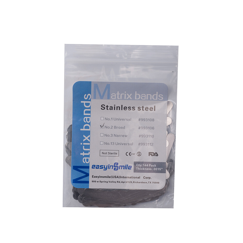 144Pcs Dental Tofflemire Matrix Bands #1-#4 Stainless Steel Universal Bands USA