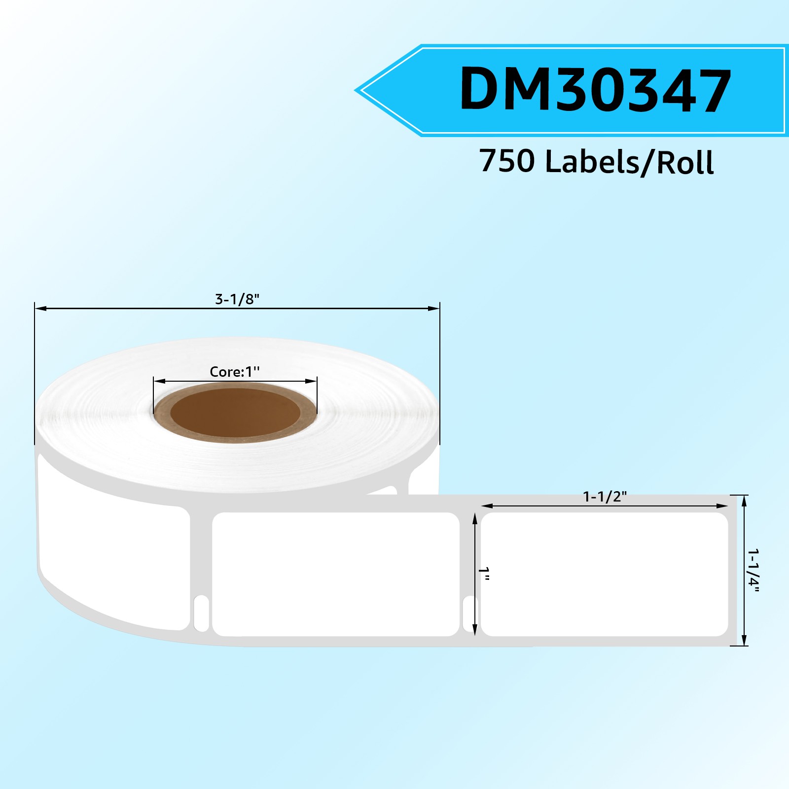 Book Spine Labels 1″ x 1-1/2″ for Dymo LabelWriter 30347 25mm x 38mm Tapes