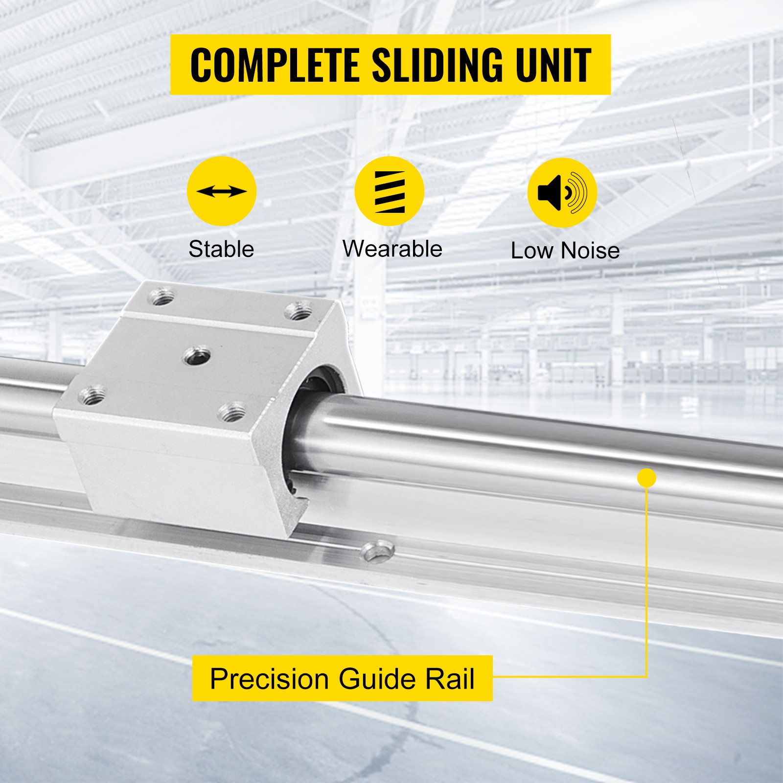 2X SBR20 650-2200mm Linear Rail Fully Supported Shaft Rod with 4X SBR20UU Block