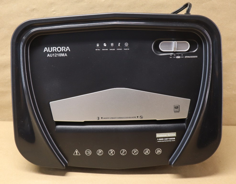 Aurora GB 12-Sheet Micro-Cut, Auto-Reverse, 60 Minutes Duty Cycle