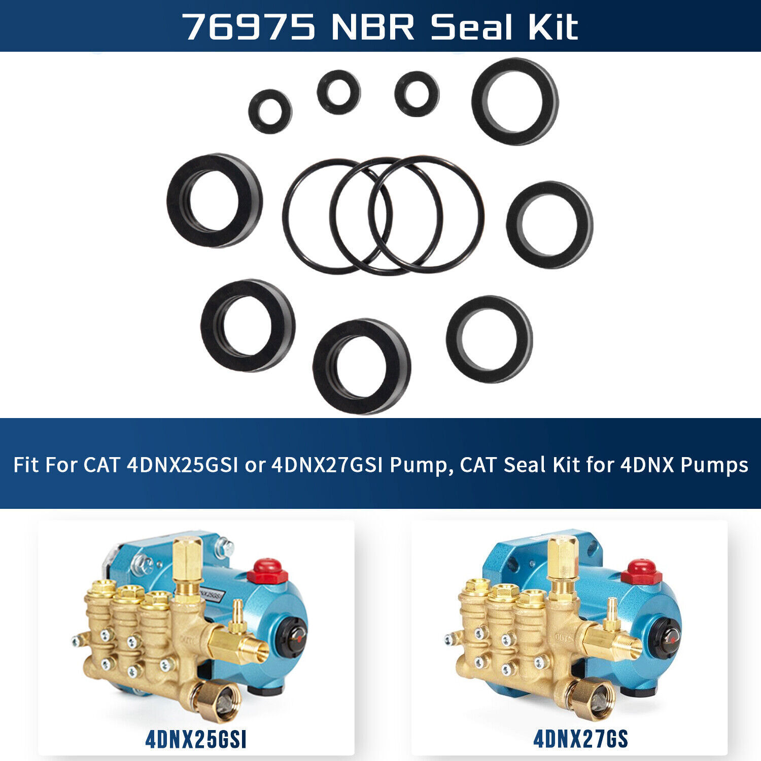 76975 Seal Kit 12Pcs For Cat Pump 4DNX Pumps 4DNX25GSI 4DNX27GSI CAT Seal Kit