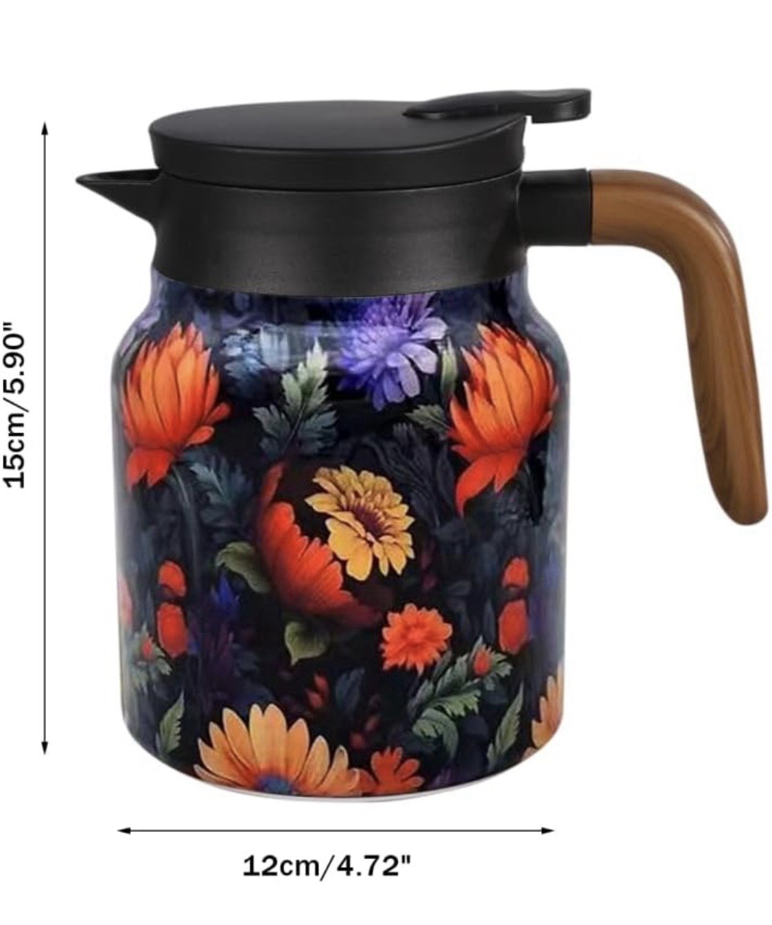 Vintage Floral Pattern Tea pot with infuser, Tea pot with infusers NO BOX